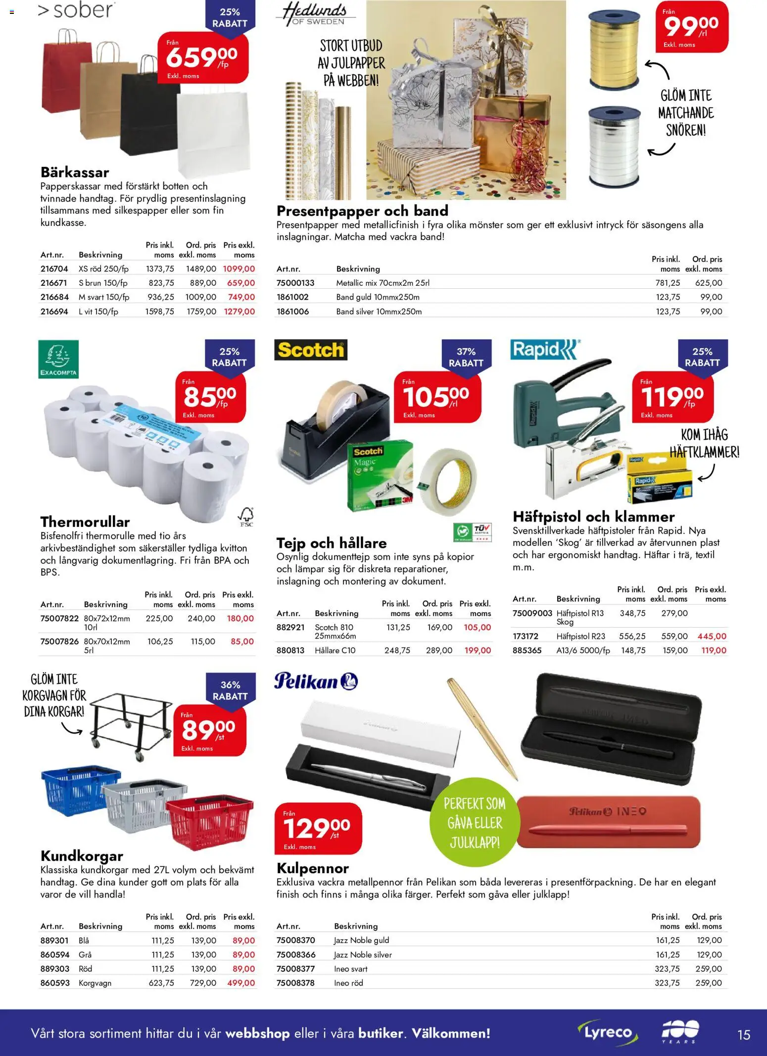 Lyreco reklamblad aktuell från 01/10/2026 | Sida: 15 | Produkter: Presentpapper, Matcha, Tejp