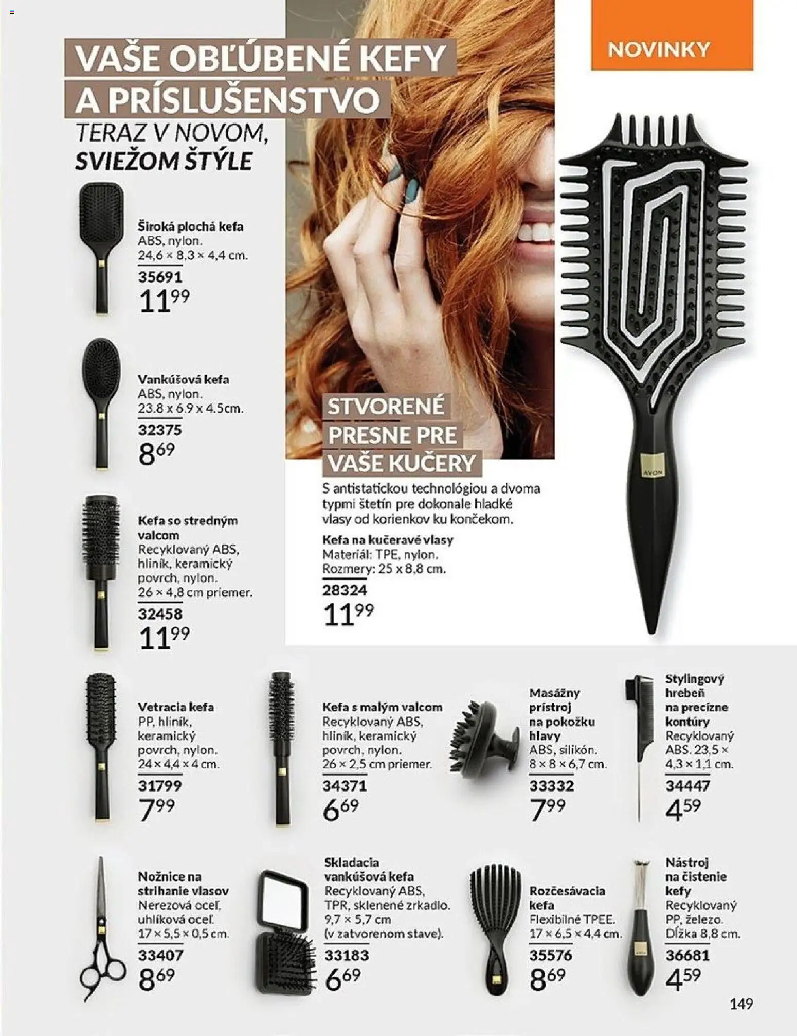 Nové Avon akcie – leták je platný od 01.06.2026 | Strana: 149 | Produkty: Hrebeň, Kefa