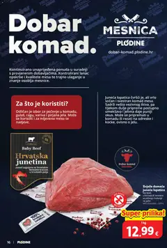 Plodine Katalog - Pregled kataloga iz trgovine Plodine, vrijedi od 28.10.2026 | Stranica: 16 | Proizvodi: Meso, Junetina, Mljeveno meso, Lopatica
