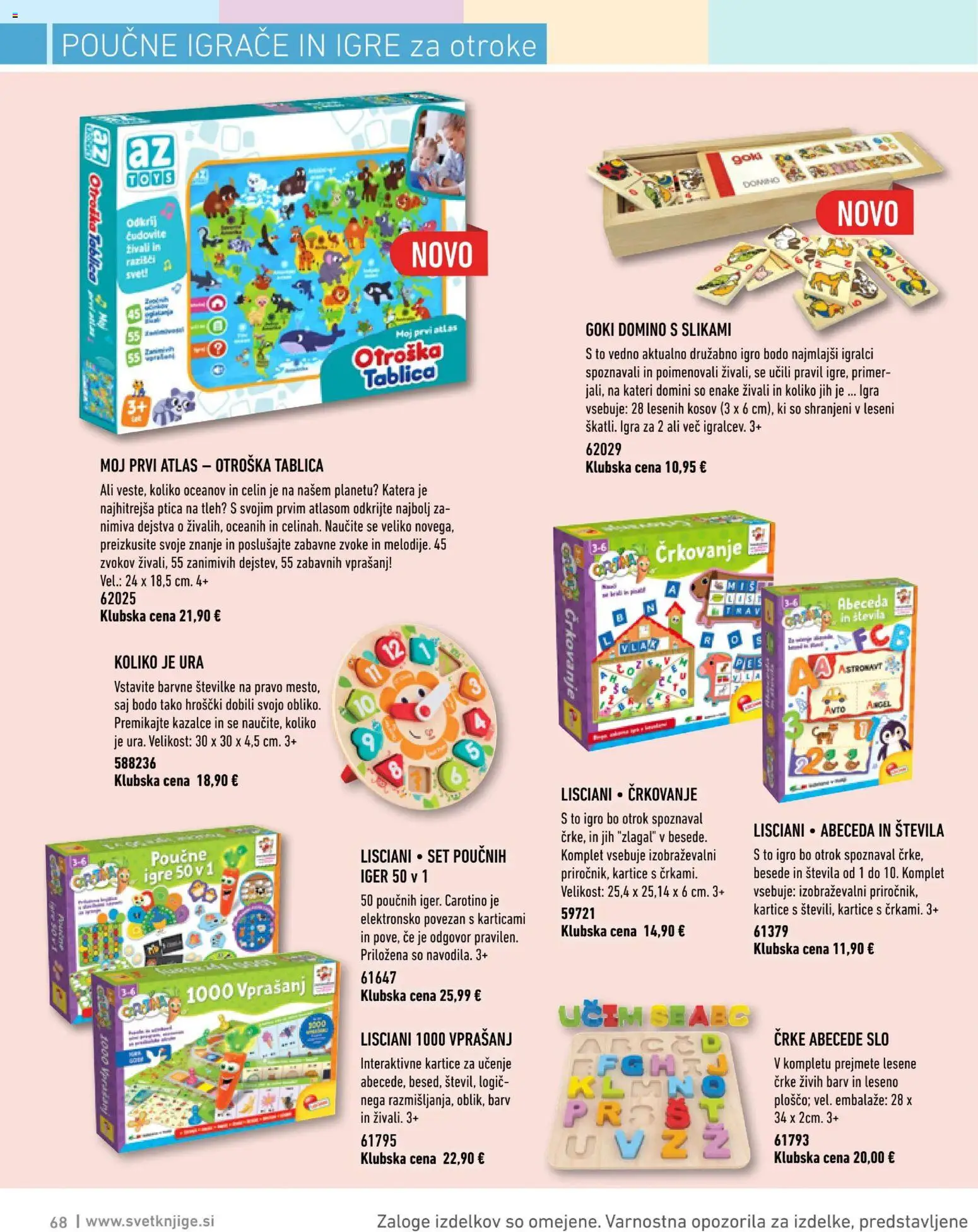 Novi Svet knjige katalog ponudbe – veljaven od 01.01.2026 | Stran: 68 | Izdelki: Ura, Tablica, Igra