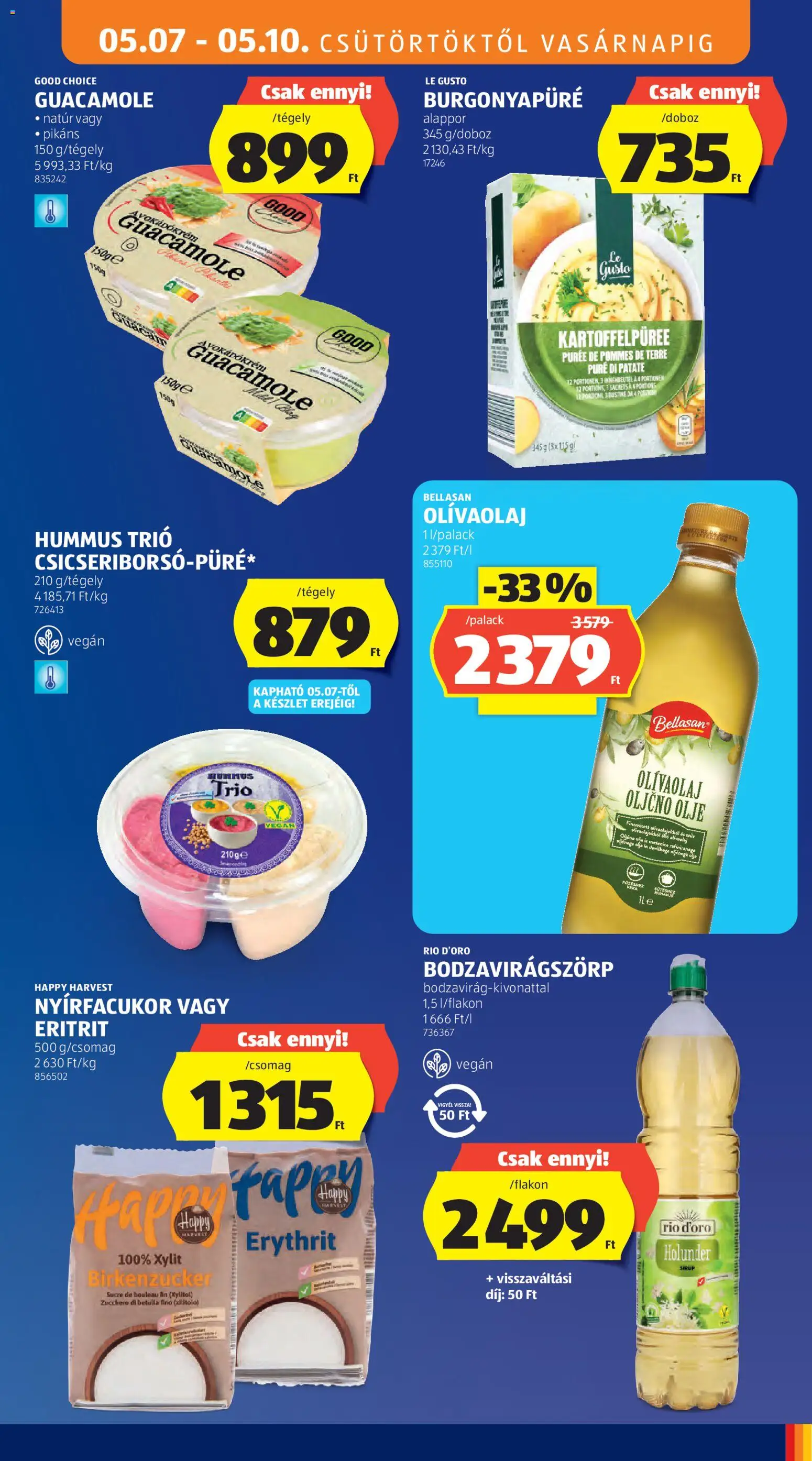 Aldi akciós ujság - amely érvényes a következő dátumtól: 07.05.2026 | Oldal: 13 | Termékek: Guacamole, Vegán, Olívaolaj