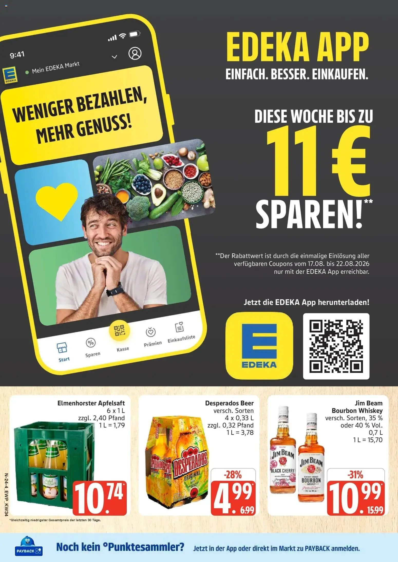 Edeka Prospekt Rostock (ab 17.08.2026) » Angebote Online | Seite: 24 | Produkte: Apfelsaft, Desperados, Bourbon, Whiskey
