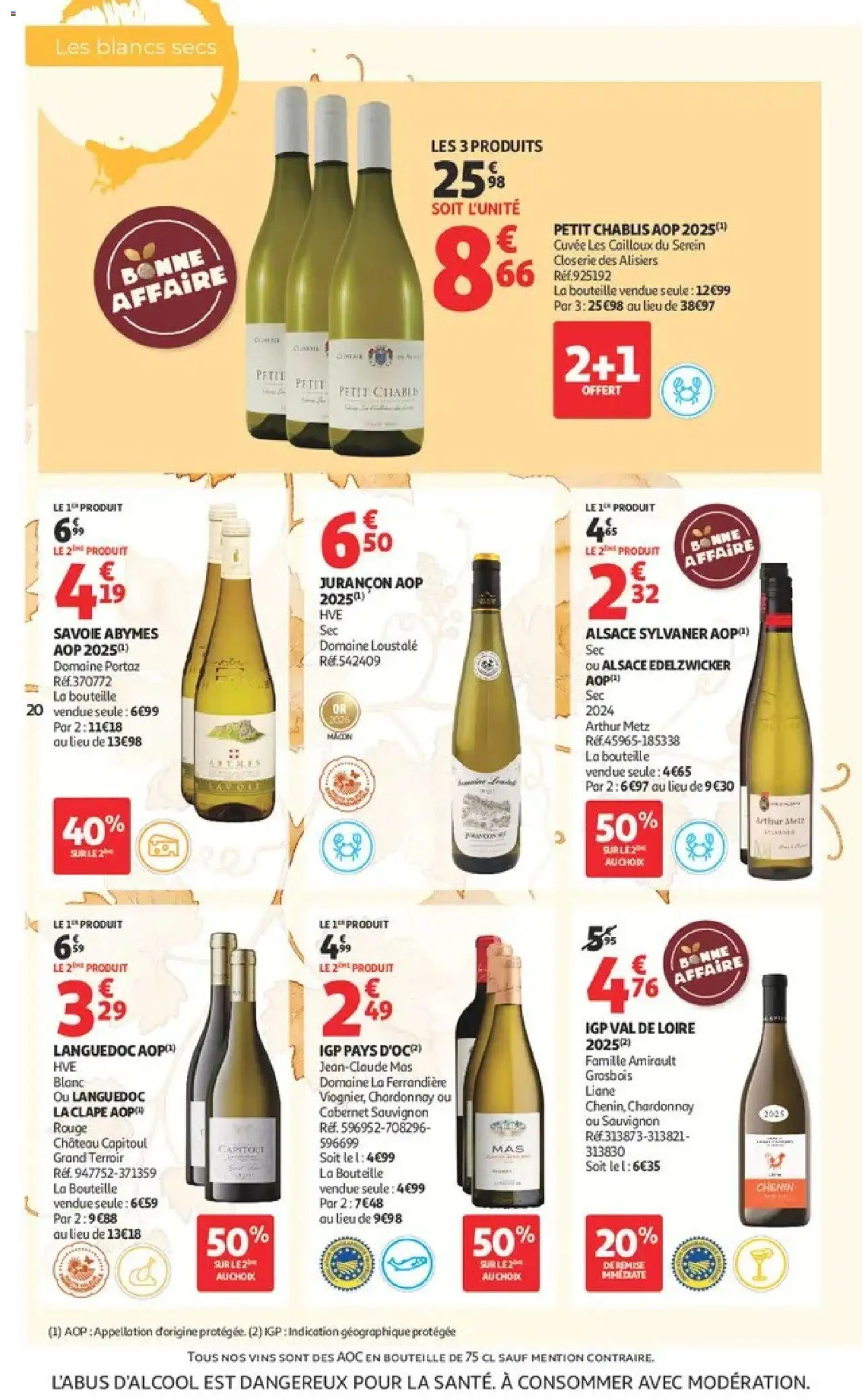 {H1} | Page: 20 | Produits: Cabernet Sauvignon, Chablis, Arthur Metz, Bouteille