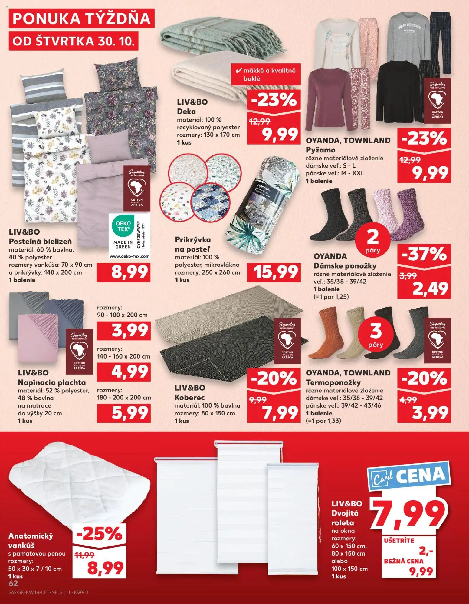 Nové Kaufland akcie – leták je platný od 30.10.2025 | Strana: 62 | Produkty: Matrace, Plachta, Posteľ, Vankúš