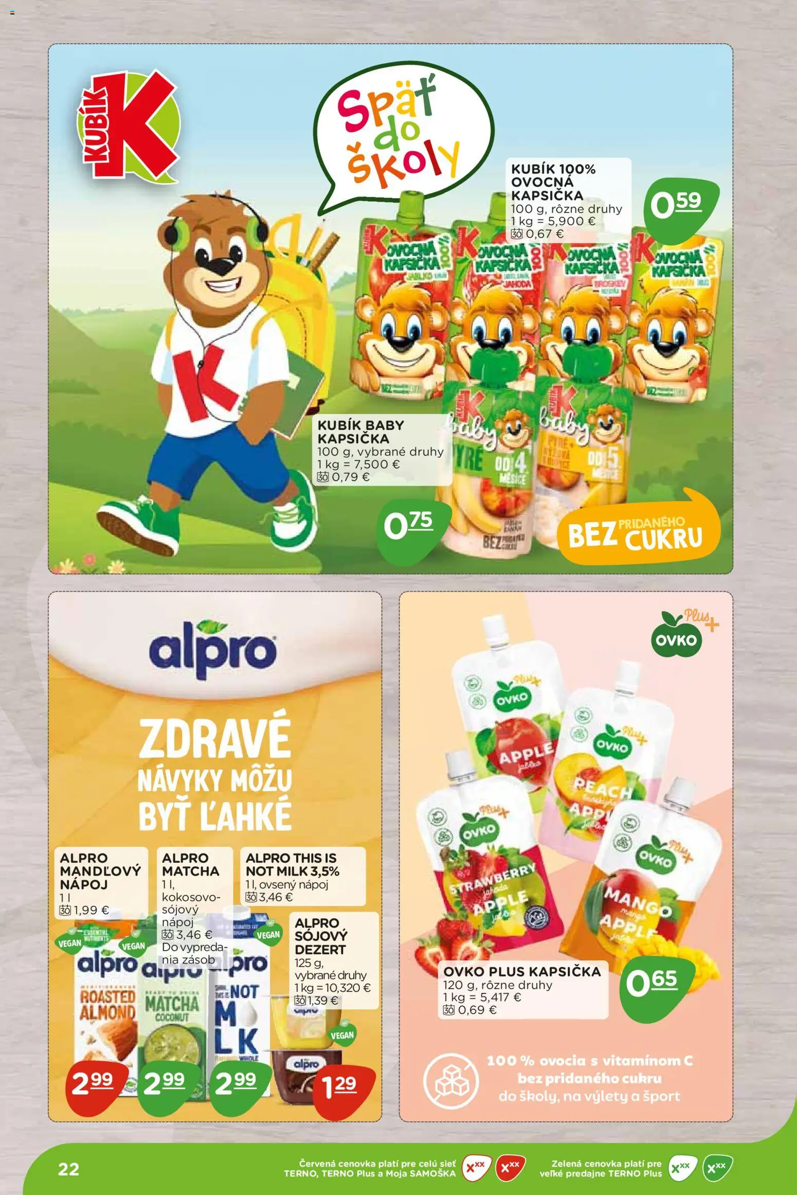 Nové Terno akcie – leták je platný od 07.09.2026 | Strana: 22 | Produkty: Mango, Dezert, Alpro, Matcha