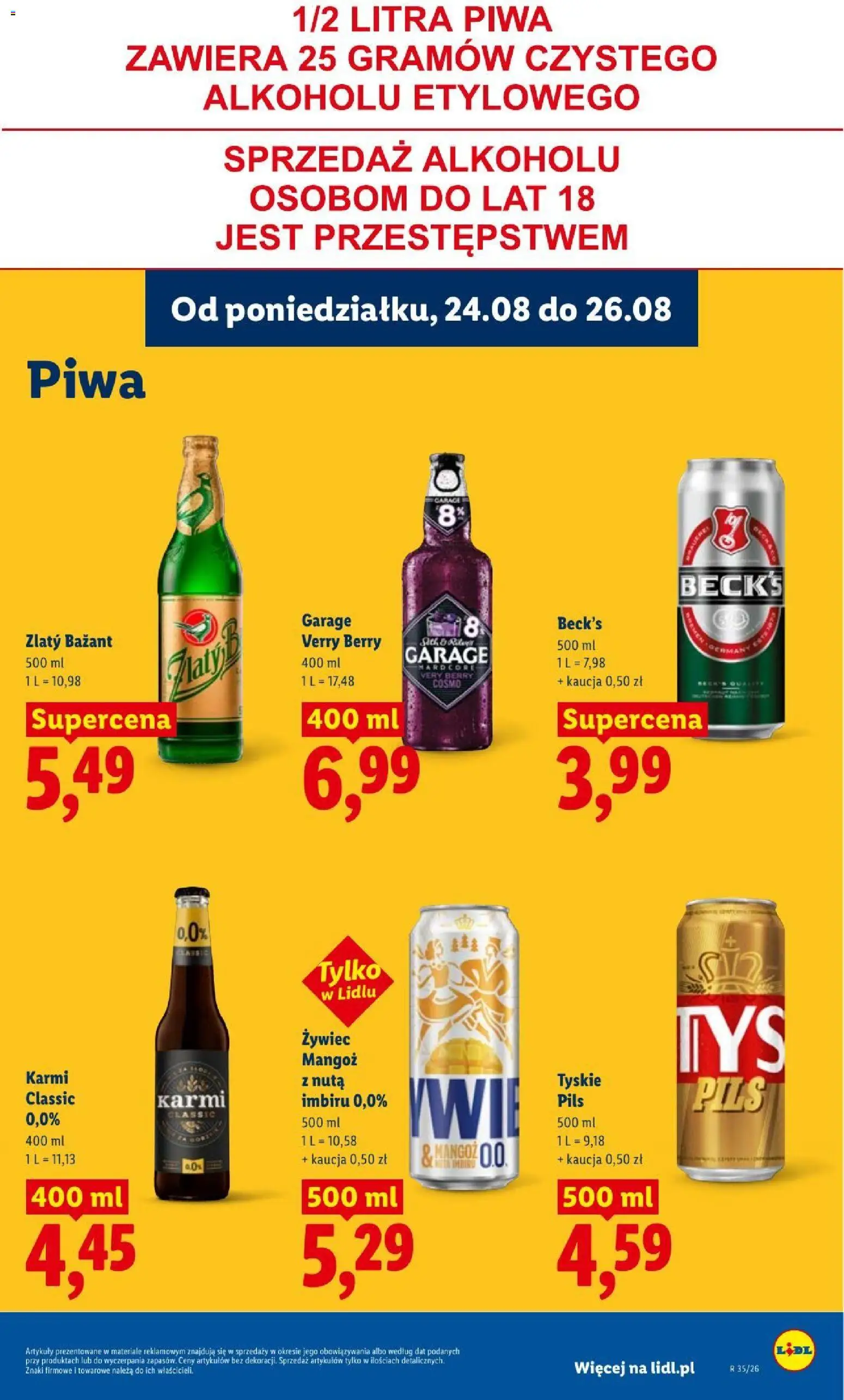 Lidl gazetka od 24.08.2026 | Strona: 77 | Produkty: Mango, Tyskie