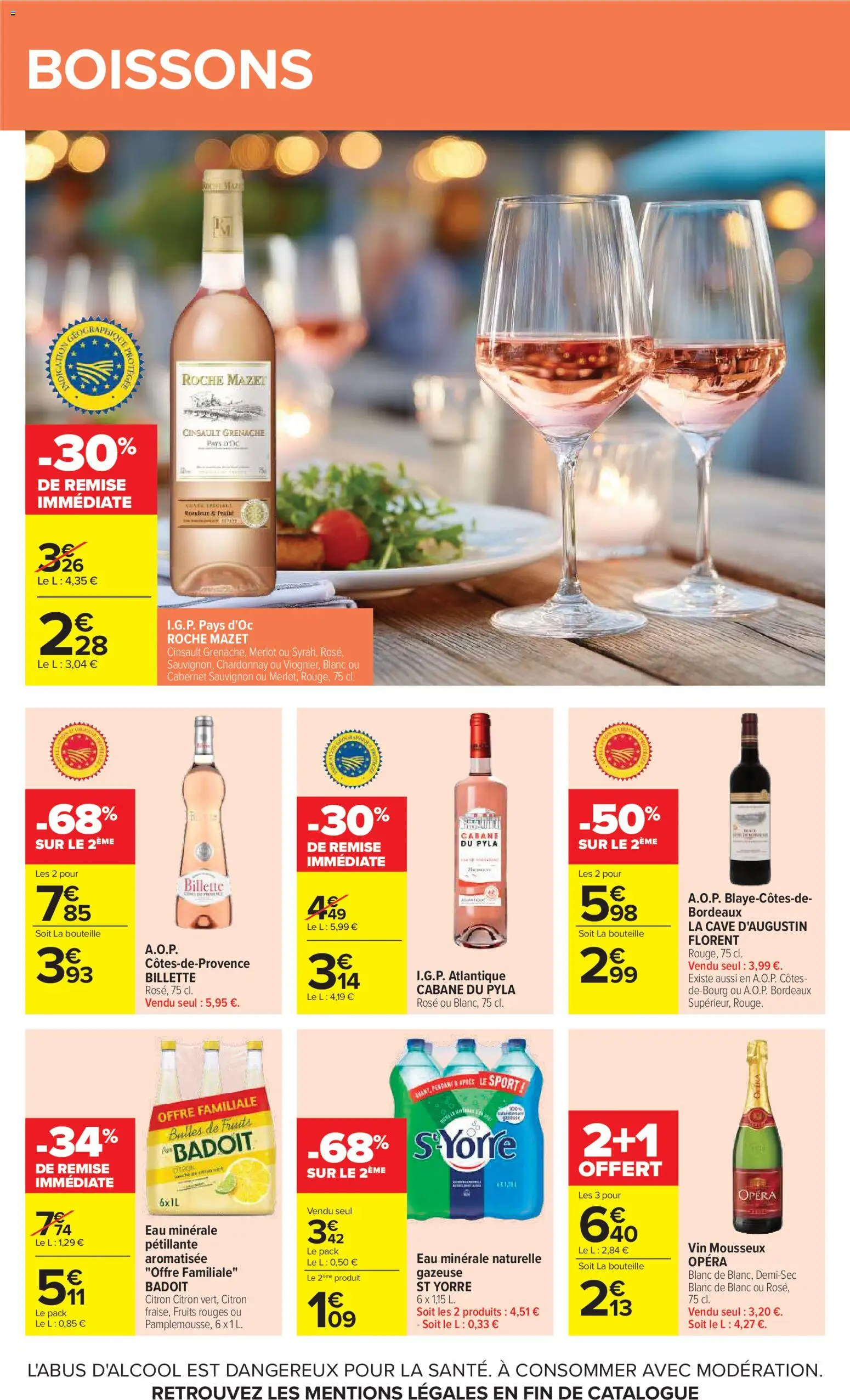 {H1} | Page: 41 | Produits: Vin mousseux, Eau minérale naturelle, Bouteille, Vin