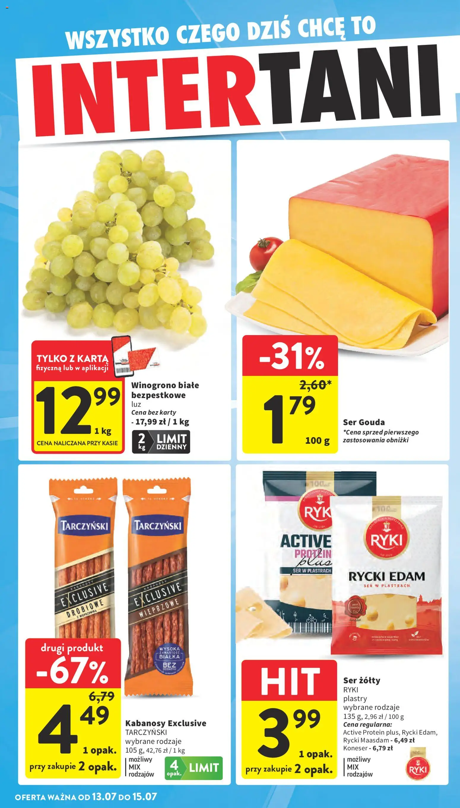 Intermarche gazetka od 09.07.2026 | Strona: 42 | Produkty: Ser żółty, Winogrono, Ser, Ser gouda