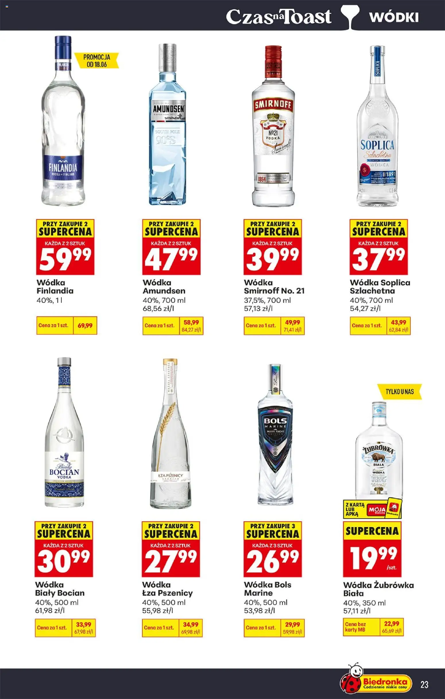 Biedronka Polsko leták - Czas na toast od 15.06.2026 | Strana: 25 | Produkty: Vodka, Zubrowka, Karty