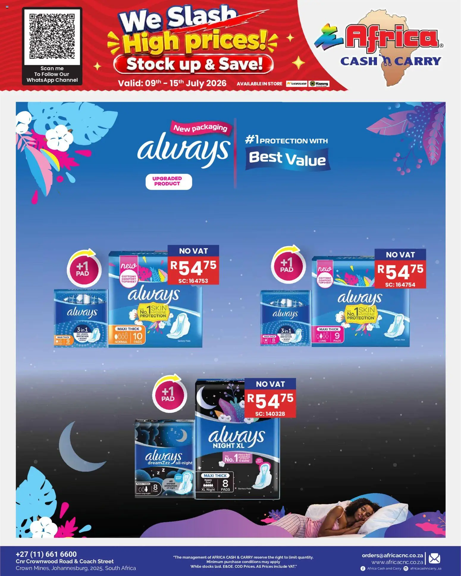 New Africa Cash & Carry catalogue – valid from 09/07/2026 | Page: 75 | Products: Pads, Stock