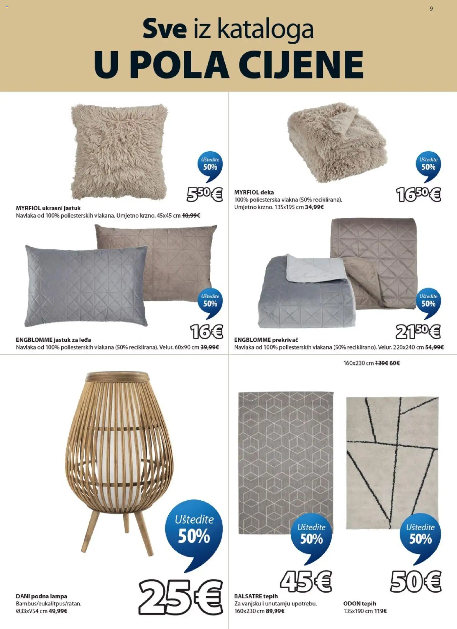 JYSK katalog | vrijedi od 05.08.2026 | Stranica: 9 | Proizvodi: Jastuk, Tepih, Deka