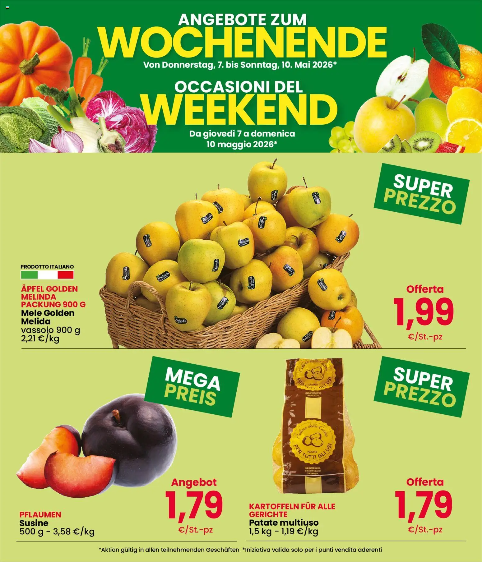 Volantino Despar del 07.05.2026 | Pagina: 2 | Prodotti: Mele, Patate, Susine, Vassoio