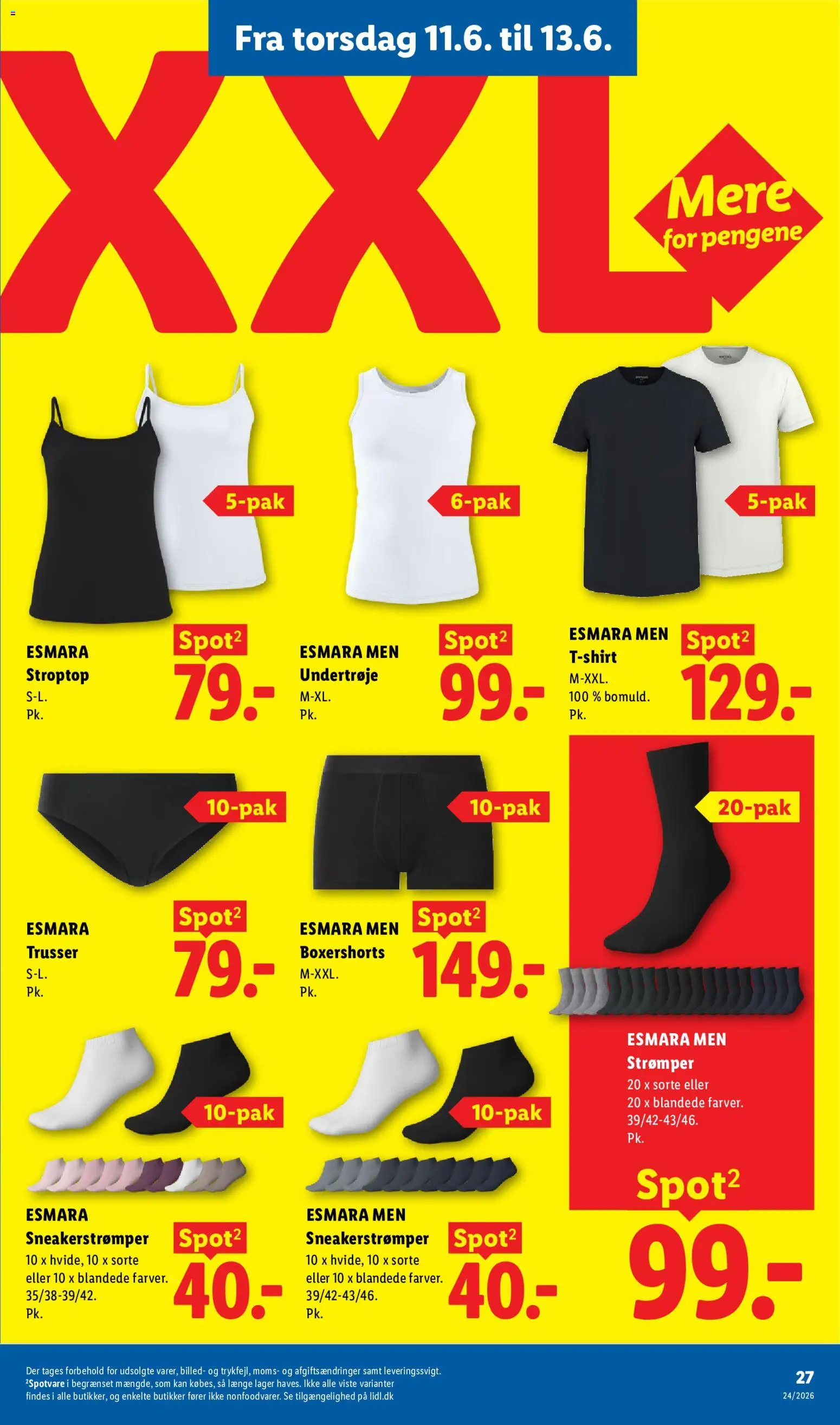 Lidl tilbudsavis – gyldig fra 11/06/2026 | Side: 7 | Produkter: Trusser, Søm, Strømper