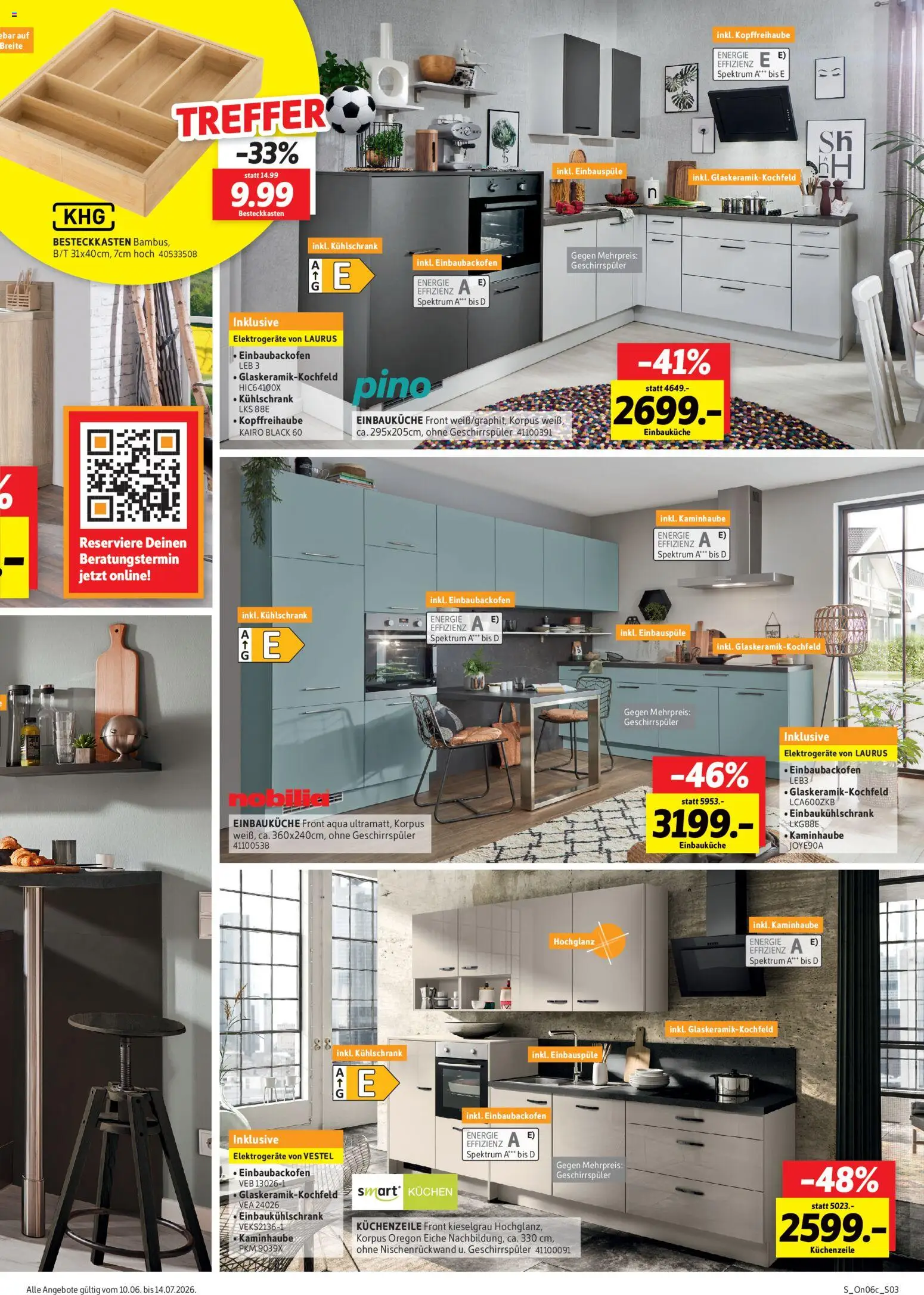 Sconto Küchenspezial – gültig ab 10.06.2026 | Seite: 3 | Produkte: Geschirrspüler, Küchenzeile, Kühlschrank, Kuchen
