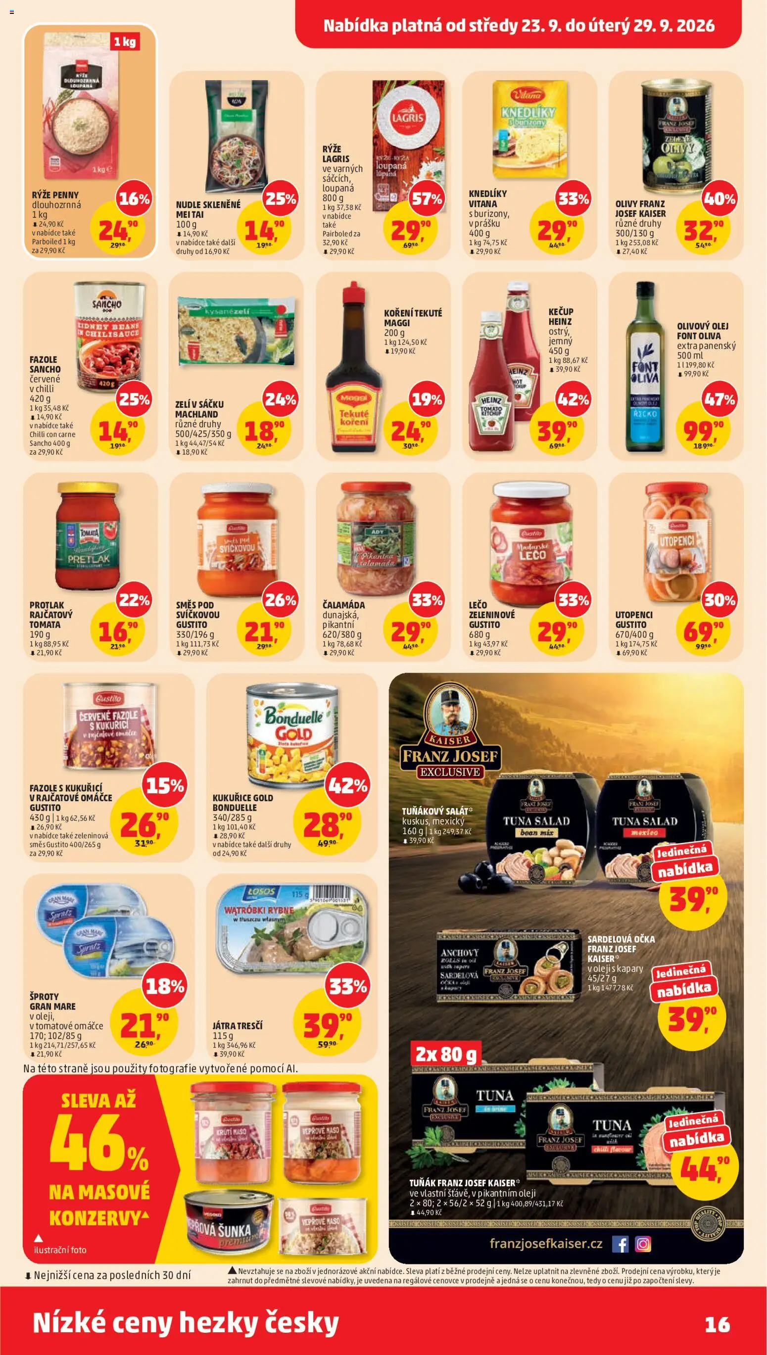 Penny Market leták od 23.09.2026 | Strana: 16 | Produkty: Zelí, Protlak, Salát, Tuňákový salát