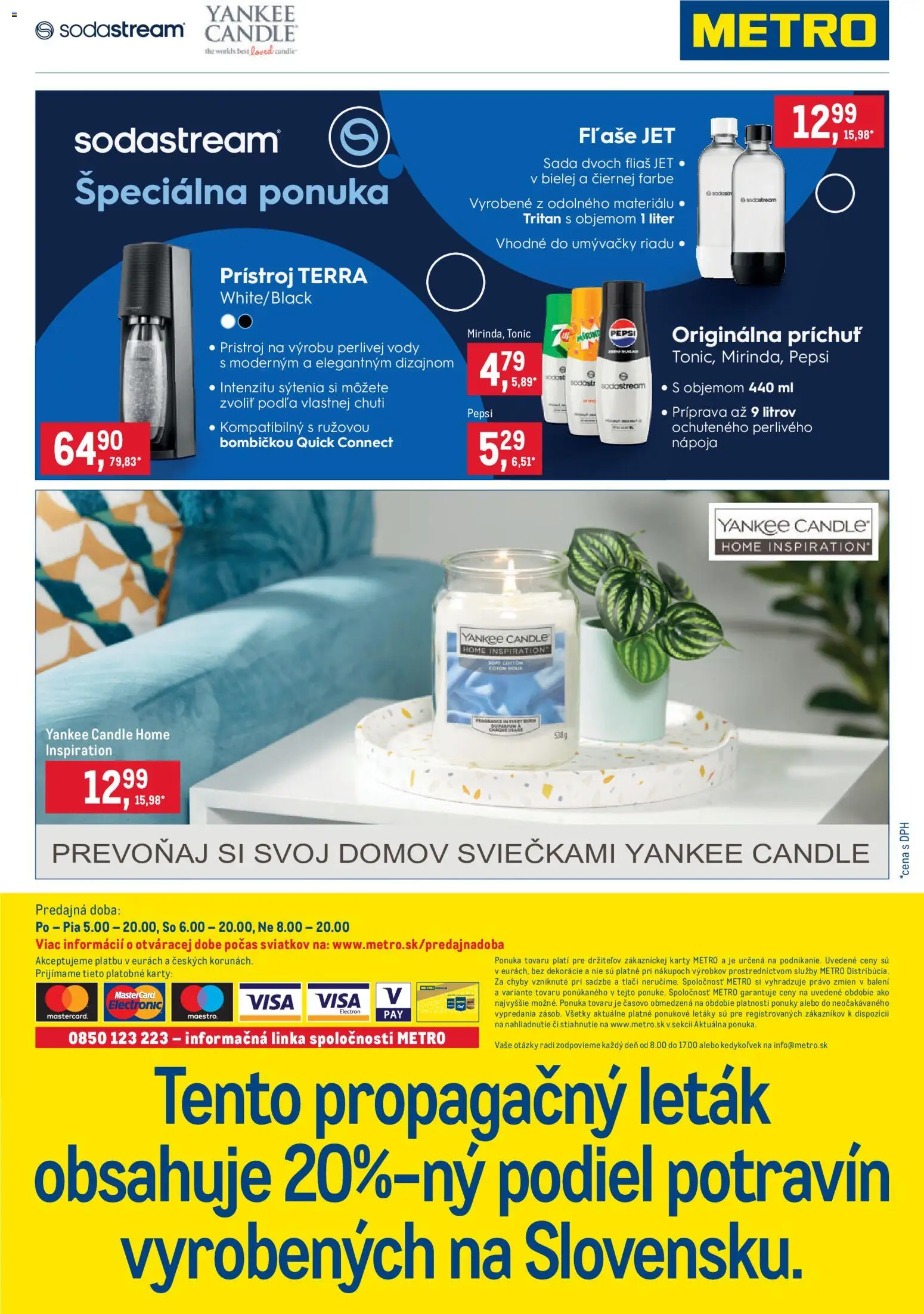 Nové Metro akcie – leták je platný od 26.08.2026 | Strana: 41 | Produkty: Sodastream, Tonic, Yankee Candle, Pepsi