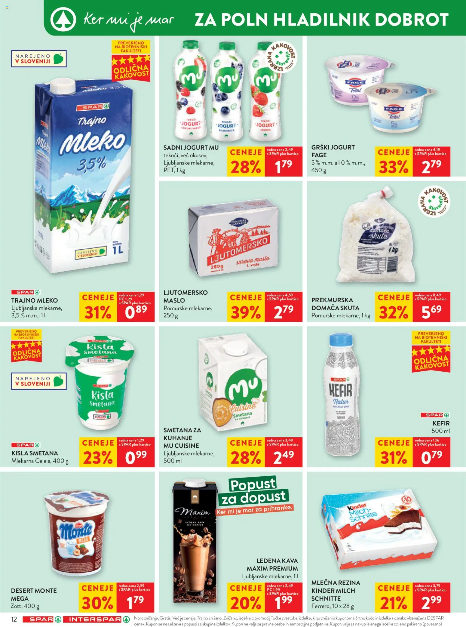 Novi Spar katalog ponudbe – veljaven od 05.08.2026 | Stran: 16 | Izdelki: Grški jogurt, Hladilnik, Kisla smetana, Smetana