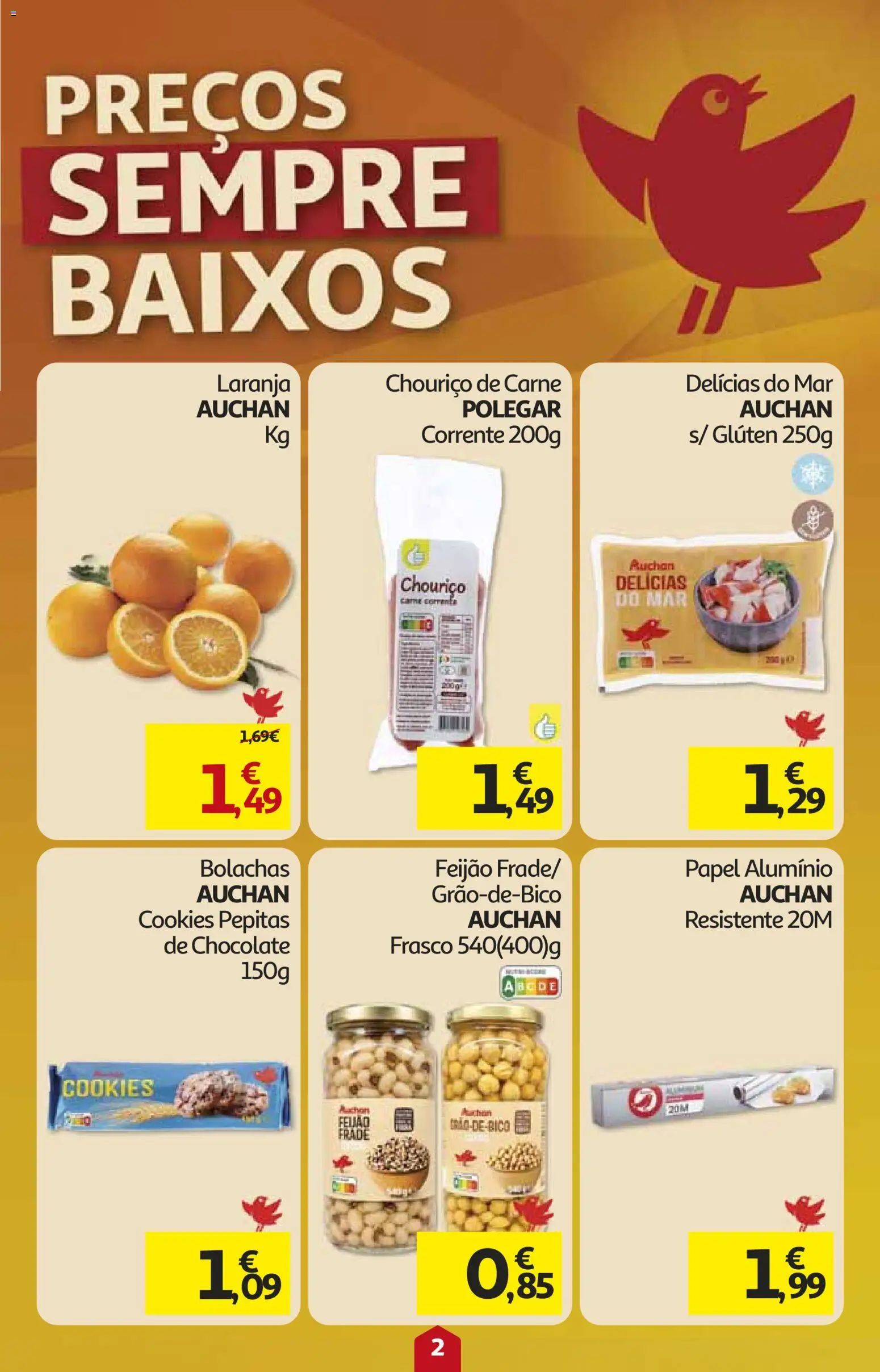 Auchan folheto │ válido de 15/10/2026 | Página: 2 | Produtos: Chocolate, Chouriço, Carne, Feijão