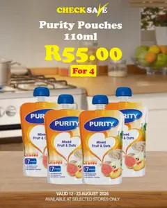 Check Save specials catalogue – valid from 12/08/2026 | Page: 4 | Products: Pouches, Oats, Fruit