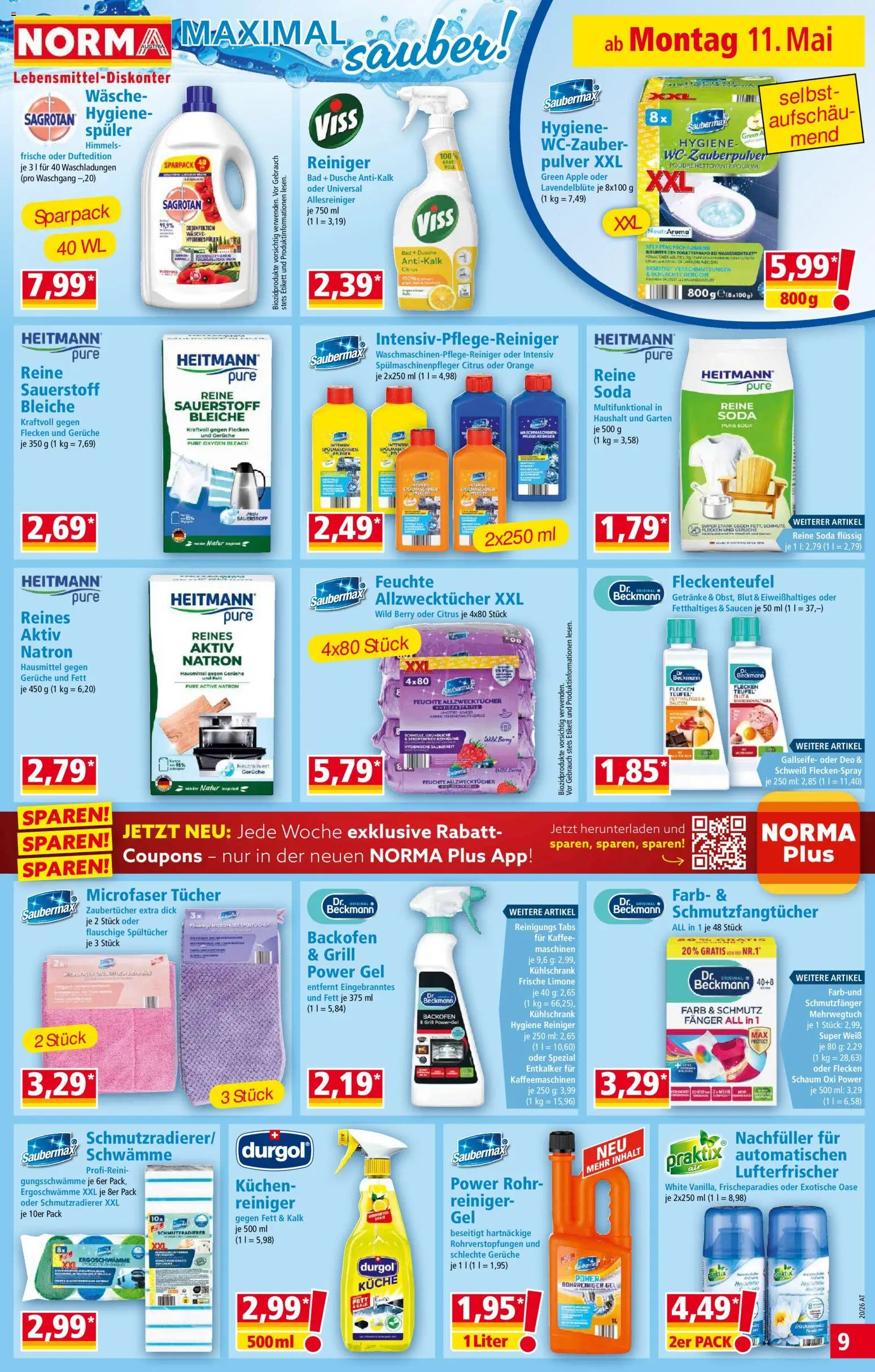 Norma Flugblatt gültig ab 11.05.2026 | Seite: 9 | Produkte: Kühlschrank, Bad, Dusche, Apple