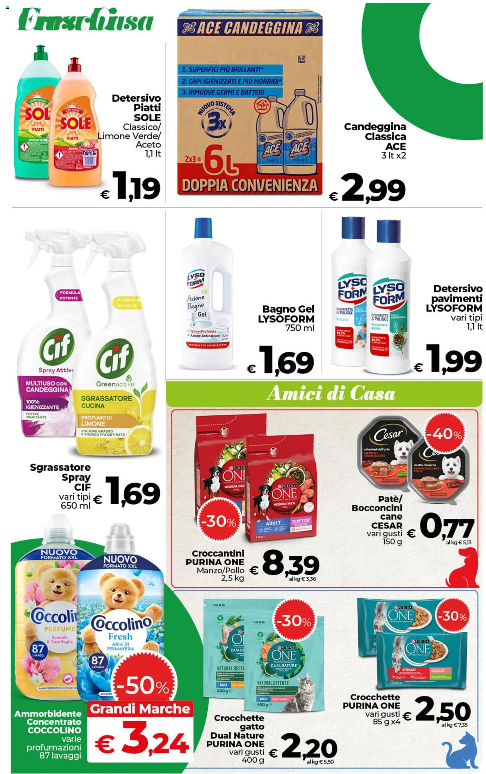 Volantino COOP del 18.06.2026 | Pagina: 23 | Prodotti: Ammorbidente, Anticalcare, Crocchette, Bagno