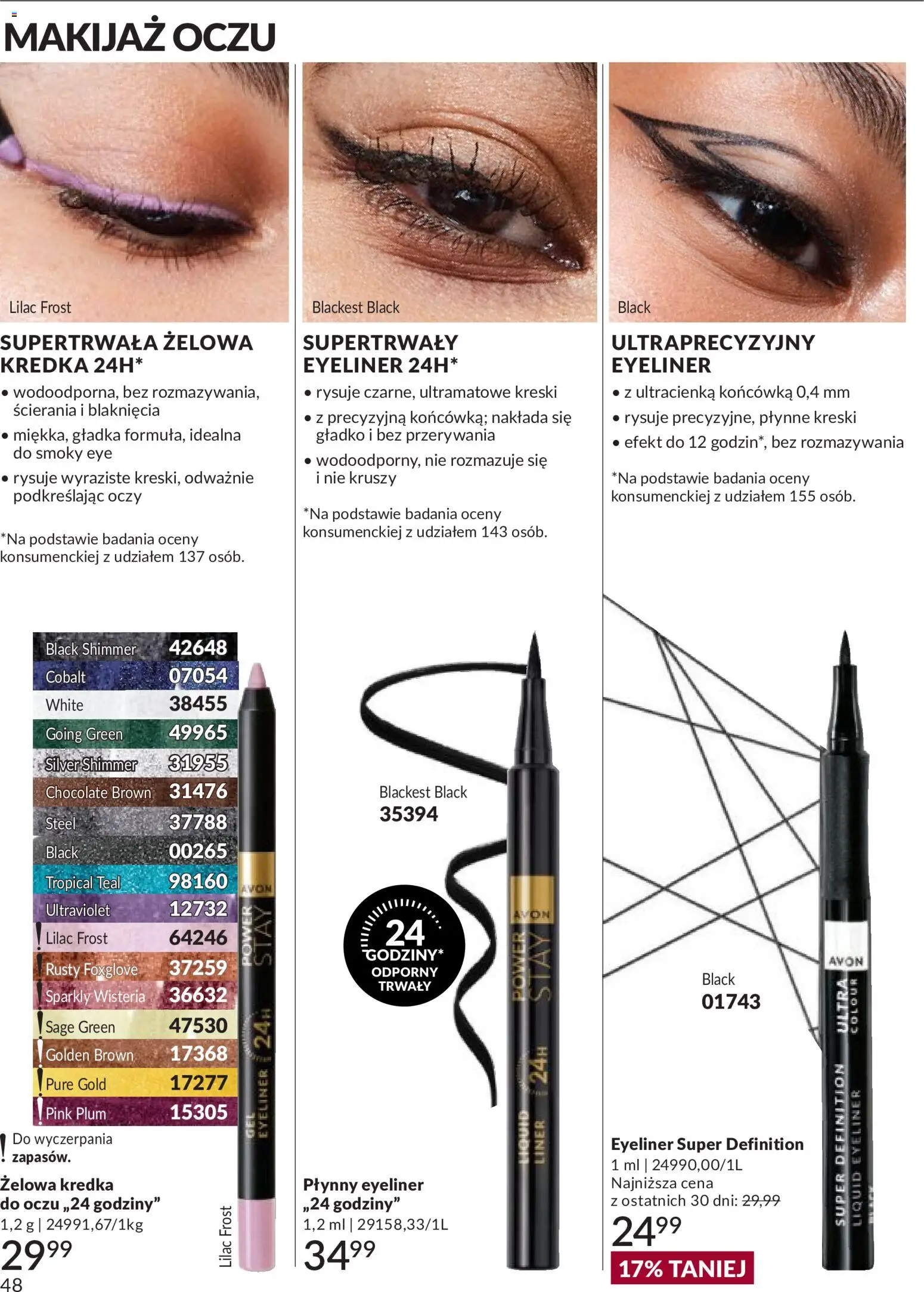 Avon Katalog 9 2026 od 01.09.2026 | Strona: 48 | Produkty: Makijaż, Eyeliner