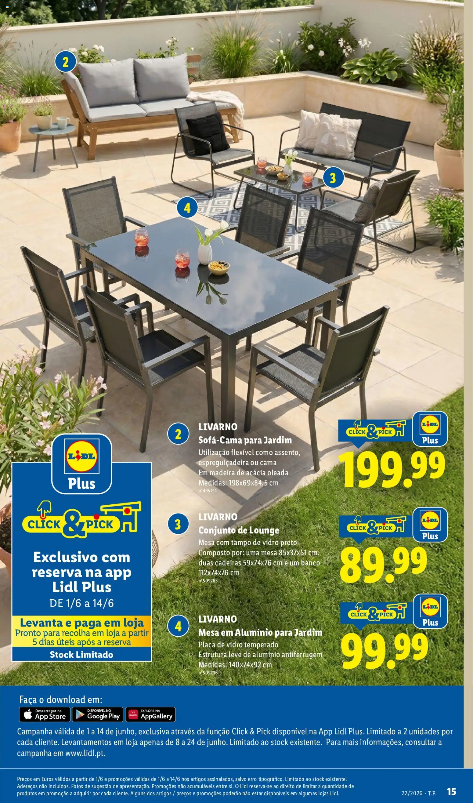 Lidl Novidades │ válido de 25.05.2026 | Página: 15 | Produtos: Cadeiras, Sofá, Espreguiçadeira, Mesa