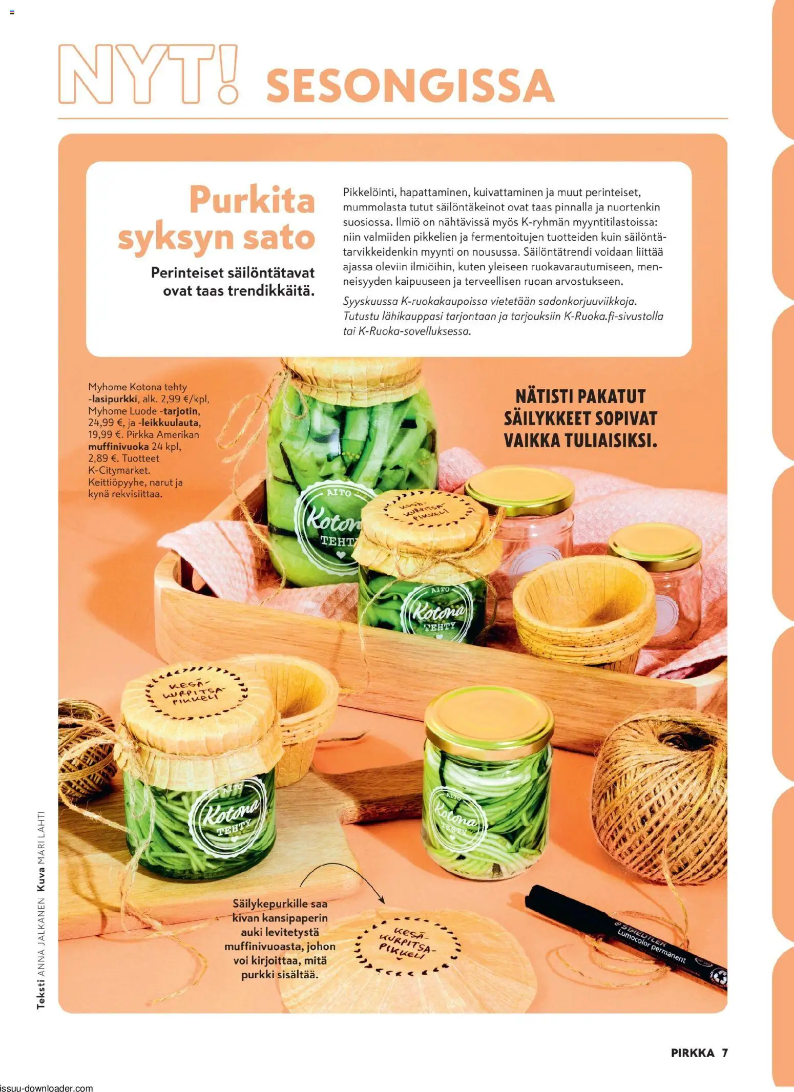 K-Citymarket - Pirkka – voimassa 26/08/2026 alkaen | Sivu: 7 | Tuotteet: Voi, Kurpitsa, Kynä