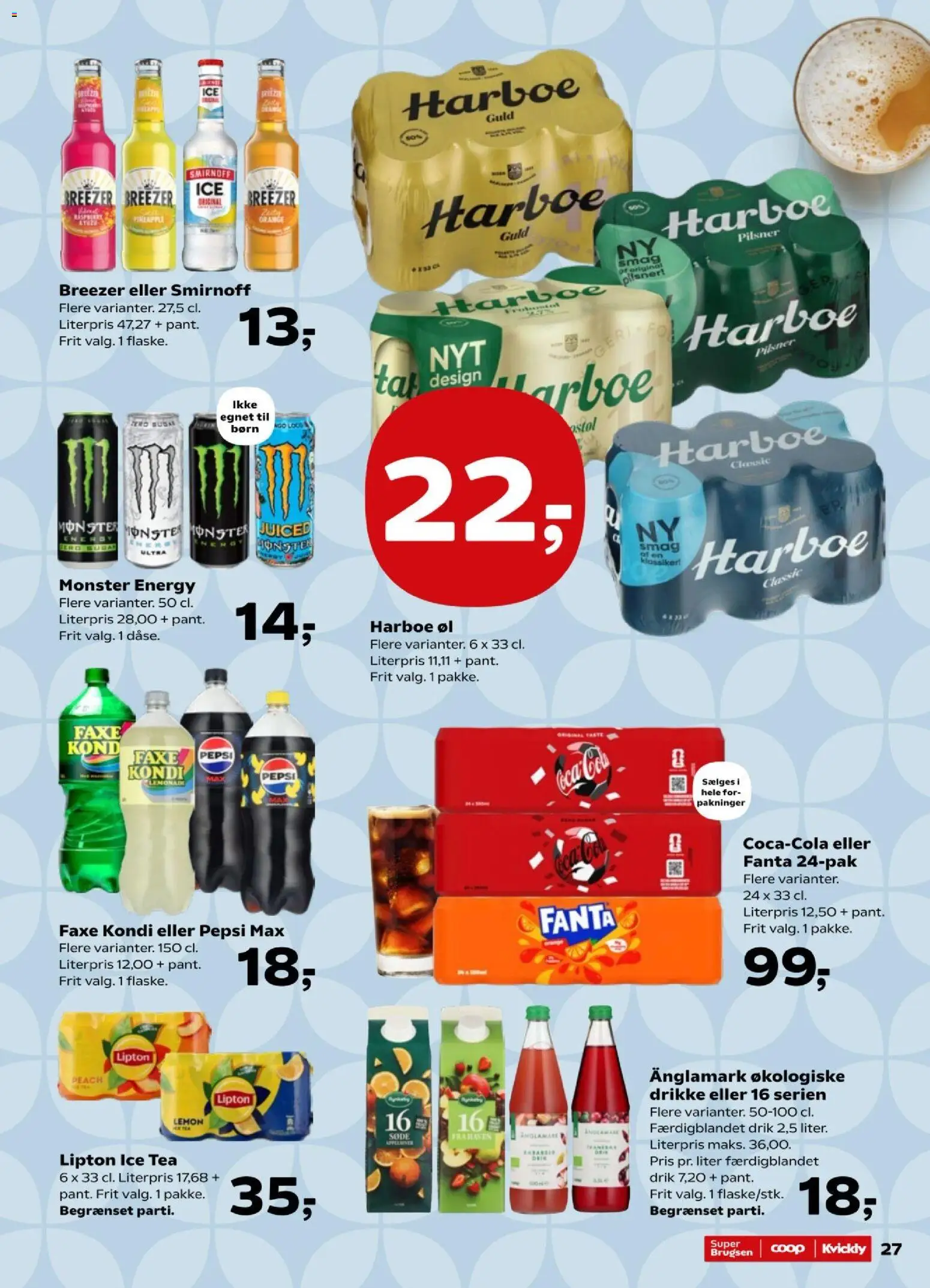 Kvickly tilbudsavis – gyldig fra 26/06/2026 | Side: 29 | Produkter: Øl, Fanta, Faxe Kondi, Pepsi