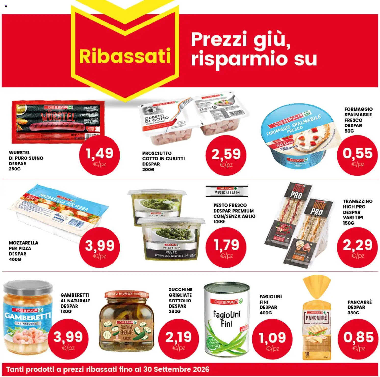 Volantino Interspar del 20/08/2026 | Pagina: 28 | Prodotti: Senza glutine, Formaggio, Aglio, Zucchine