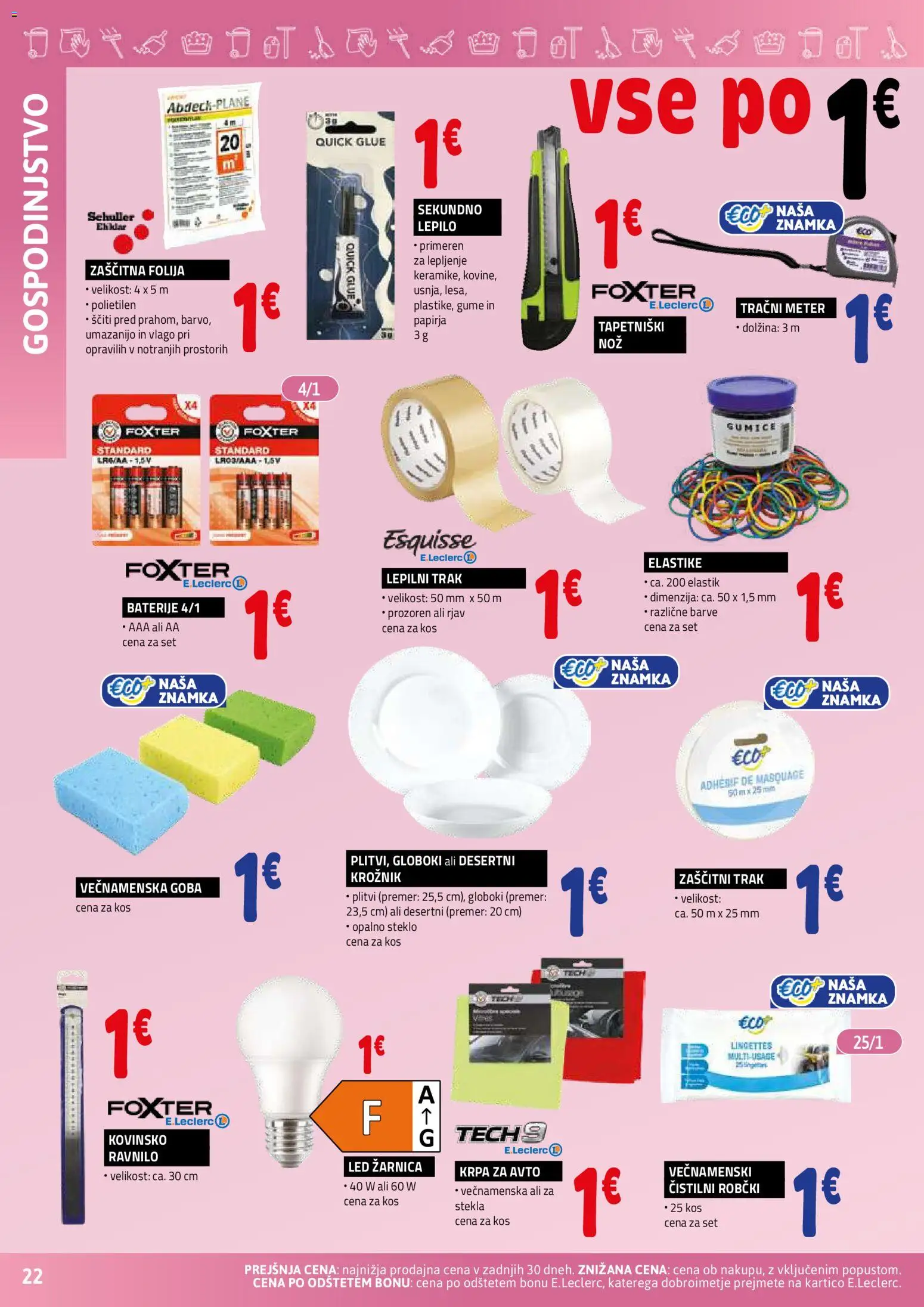 Novi E.leclerc katalog ponudbe – veljaven od 02.09.2026 | Stran: 22 | Izdelki: Robčki, Kos, Goba, Folija