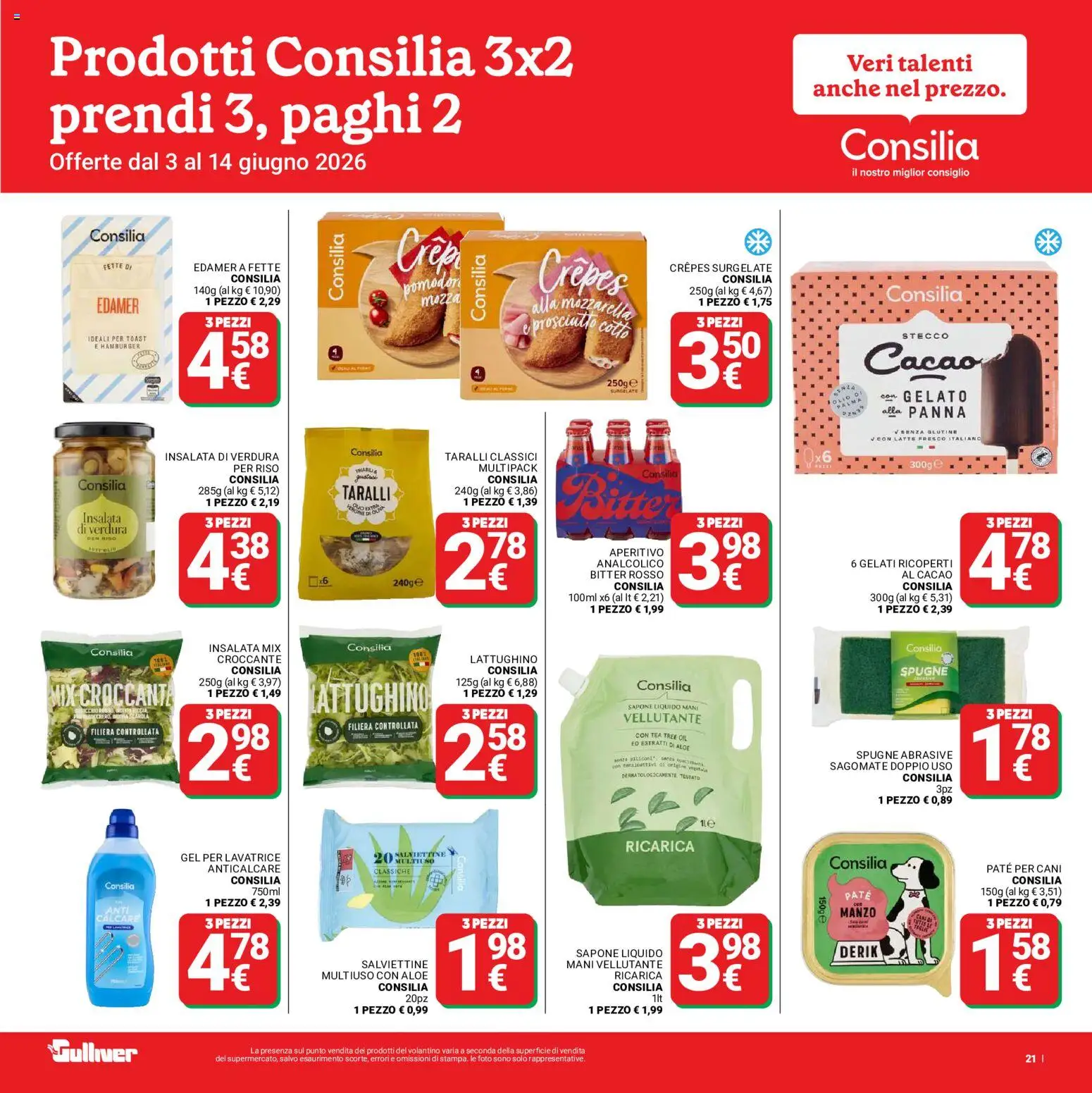 Volantino Gulliver del 03.06.2026 | Pagina: 21 | Prodotti: Riso, Anticalcare, Panna, Gelato