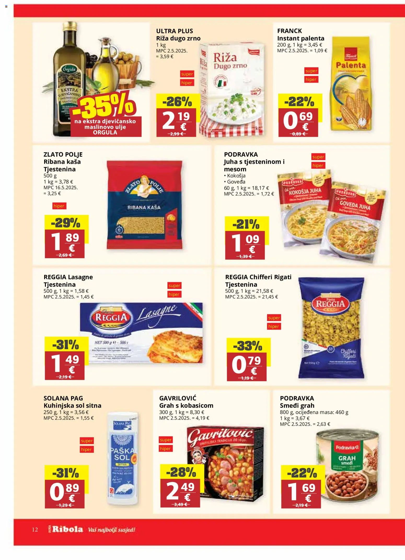 Ribola katalog | vrijedi od 27.05.2026 | Stranica: 12 | Proizvodi: Ulje, Grah, Riža, Sol