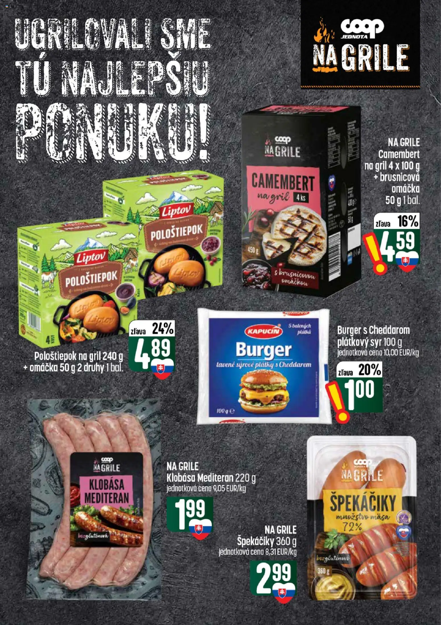 Nové COOP Jednota akcie – leták je platný od 30.07.2026 | Strana: 12 | Produkty: Gril, Syr, Klobása, Omáčka