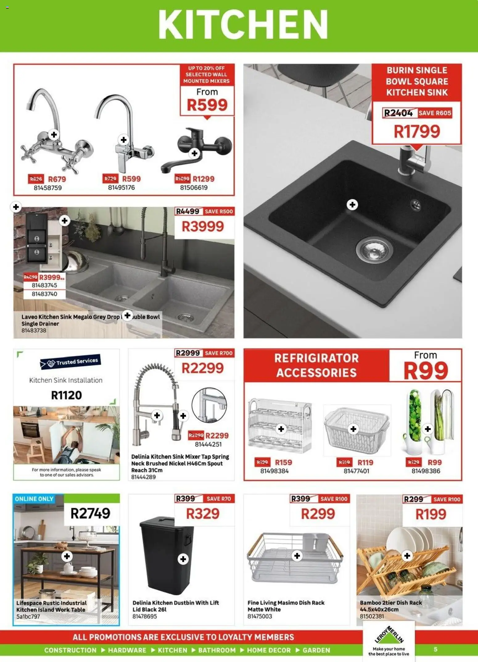 New Leroy Merlin catalogue – valid from 01/07/2026 | Page: 5 | Products: Mixer, Table, Tap, Sink