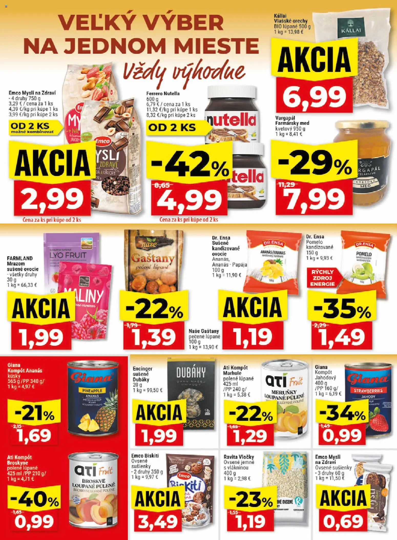 Nové Klas akcie – leták je platný od 06.07.2026 | Strana: 13 | Produkty: Ananás, Pomelo, Vlašské orechy, Broskyne