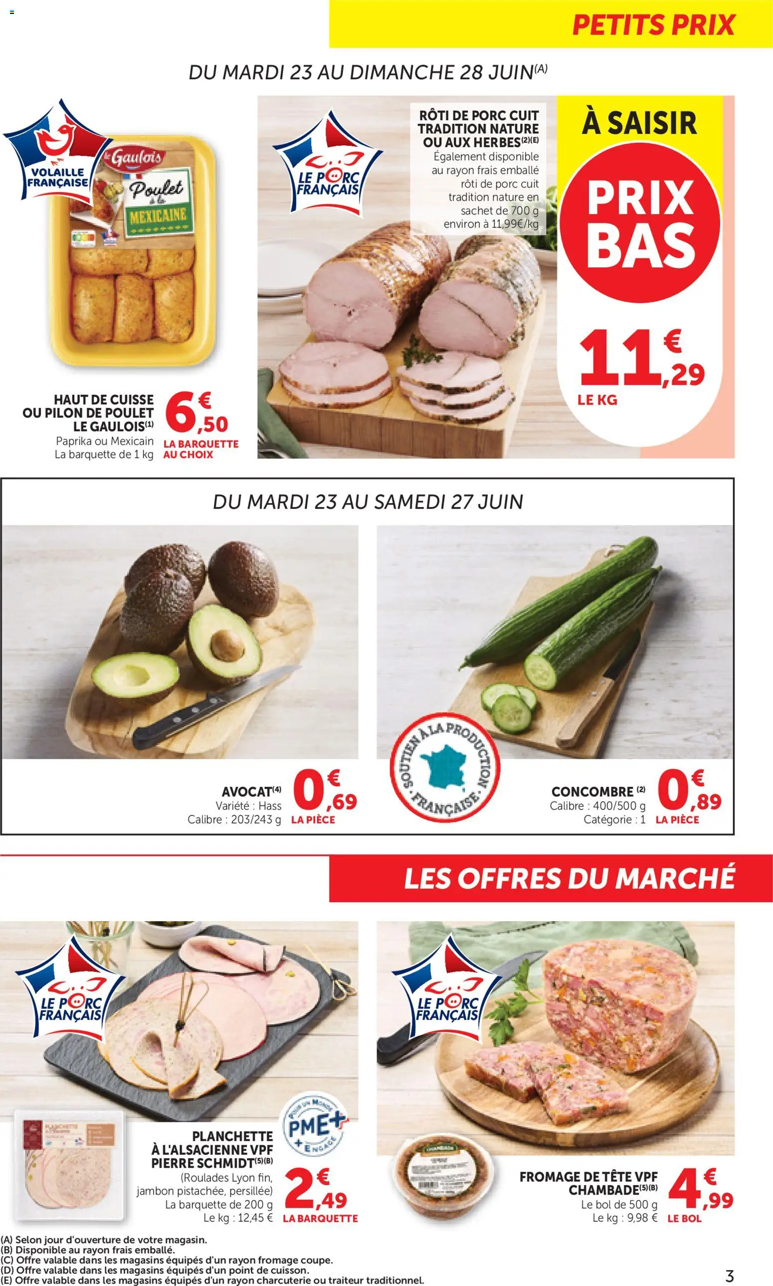 {H1} | Page: 3 | Produits: Volaille, Fromage, Jambon, Porc