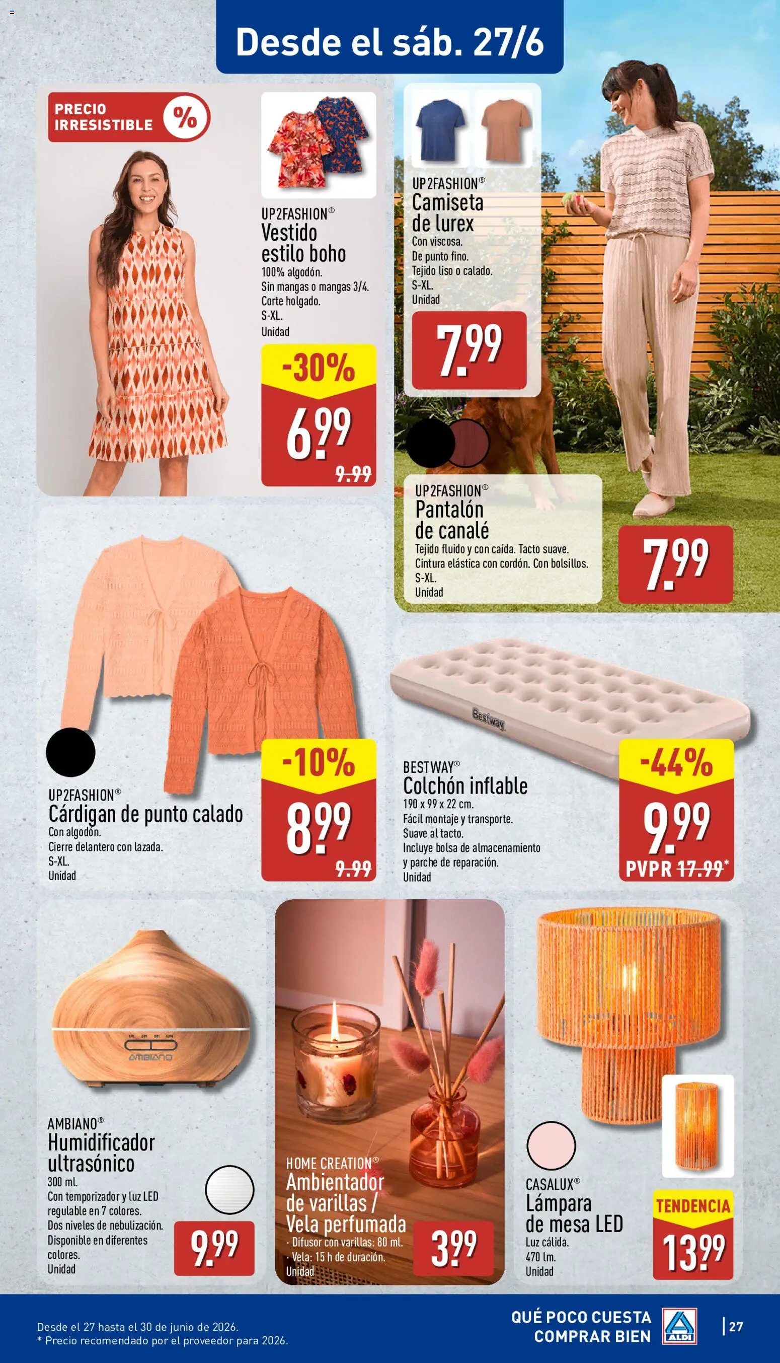 Aldi folleto Canarias │ válido desde el 22.06.2026 | Página: 27 | Productos: Colchon, Vela, Bolsa, Lámpara
