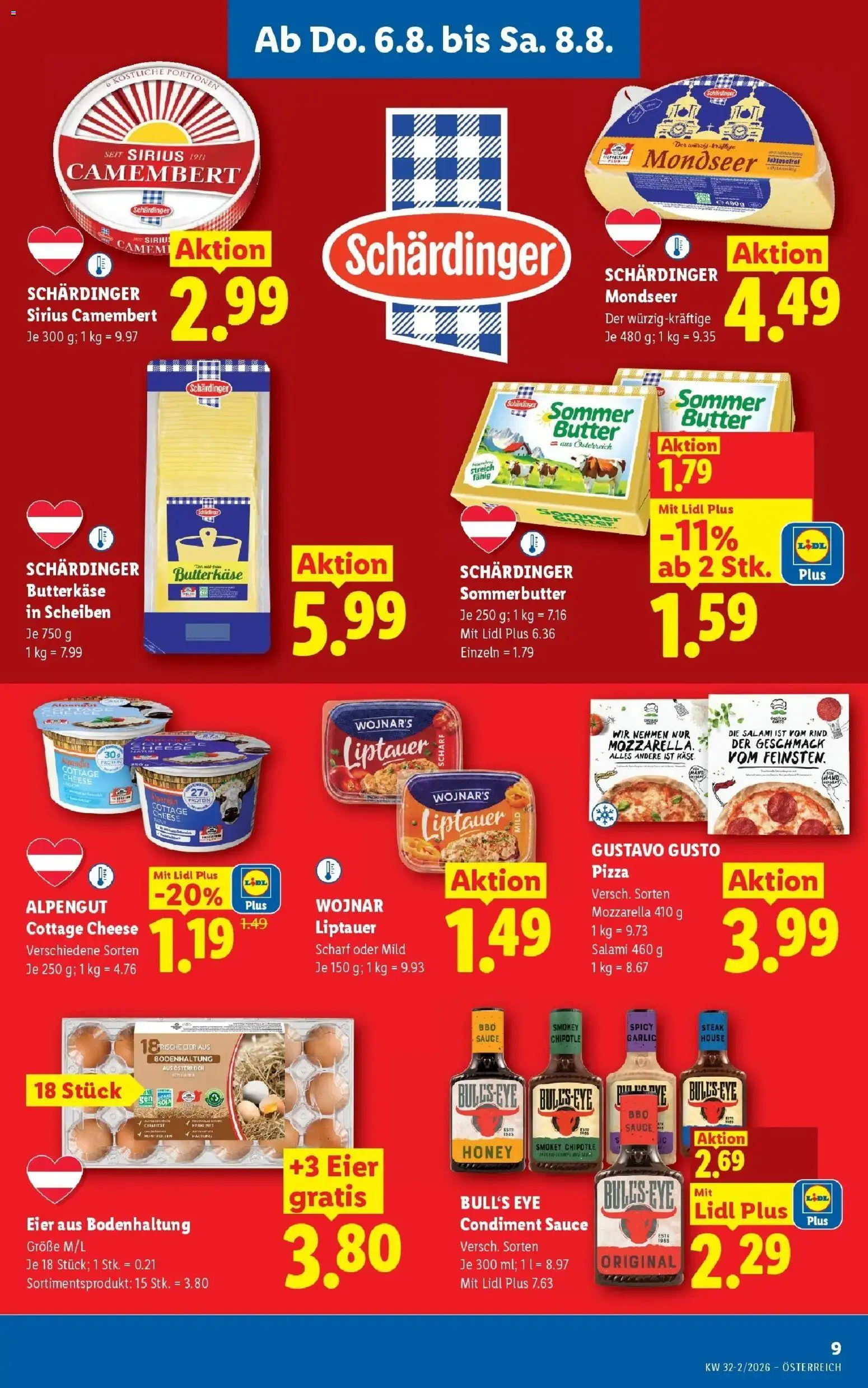 Lidl Flugblatt - Fohnsdorf, Neunkirchen, Graz ab 06.08.2026 - Angebote ab donnerstag | Seite: 11 | Produkte: Butter, Eier, Salami, Pizza