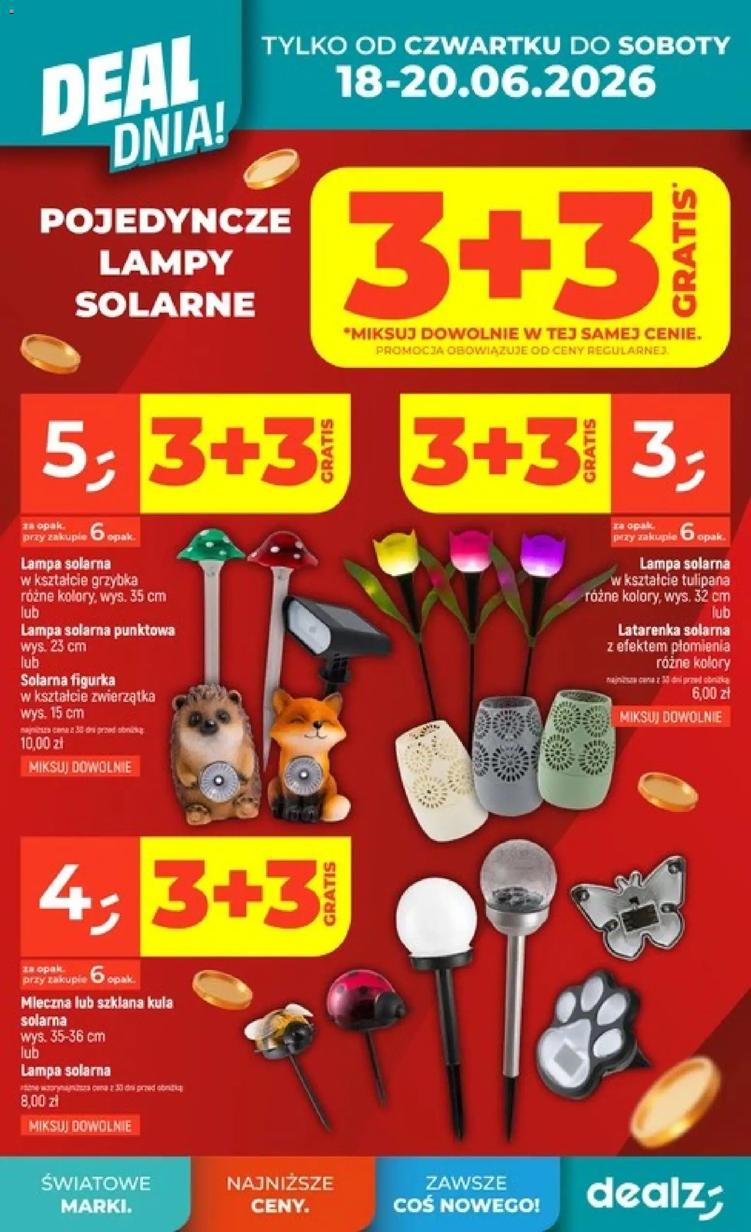 Dealz gazetka - Deal dnia od 18.06.2026 | Strona: 4 | Produkty: Lampa solarna, Lampa
