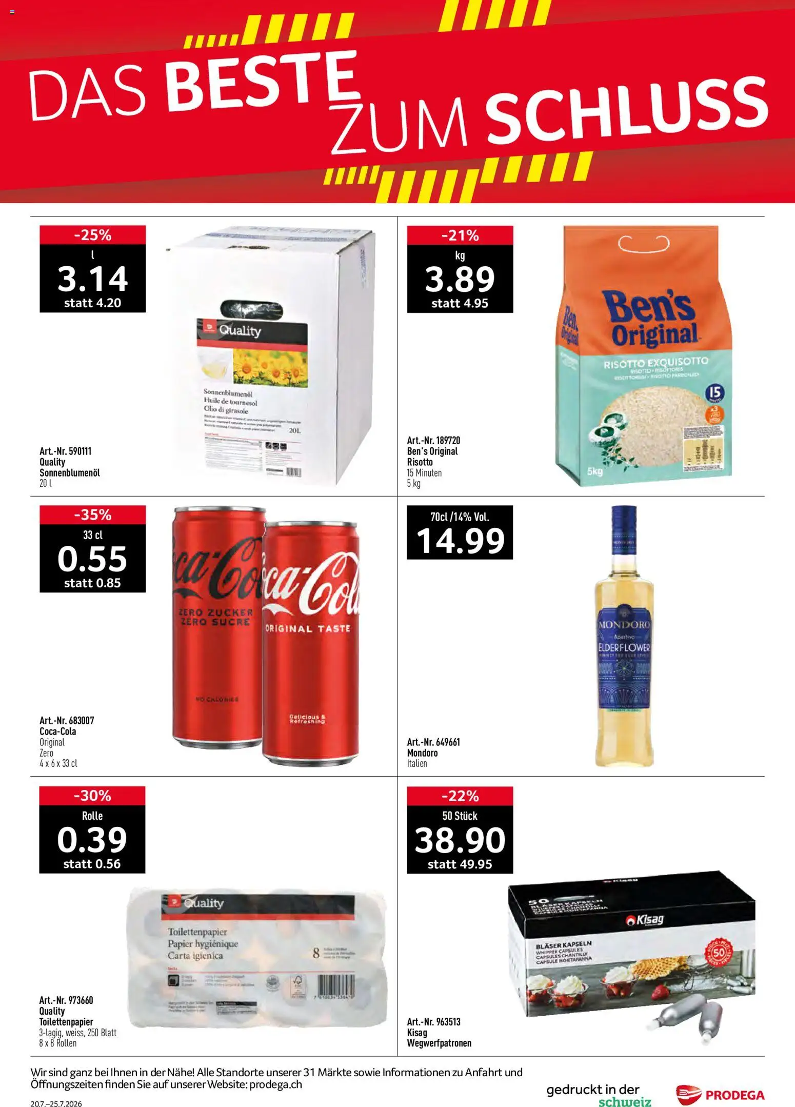 Prodega aktionen – gültig ab 20.07.2026 | Seite: 40 | Produkte: Zucker, Toilettenpapier