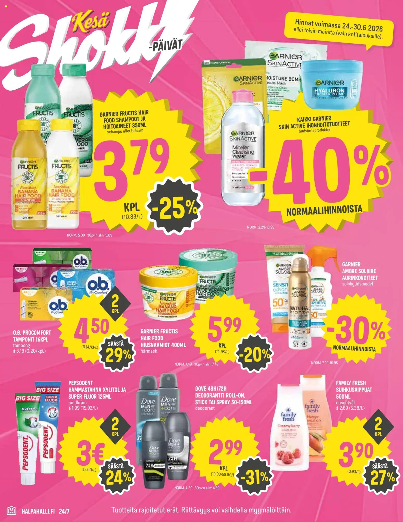 Halpa Halli tarjoukset – voimassa 24/06/2026 alkaen | Sivu: 6 | Tuotteet: Hammastahna, Bronzer, Voi