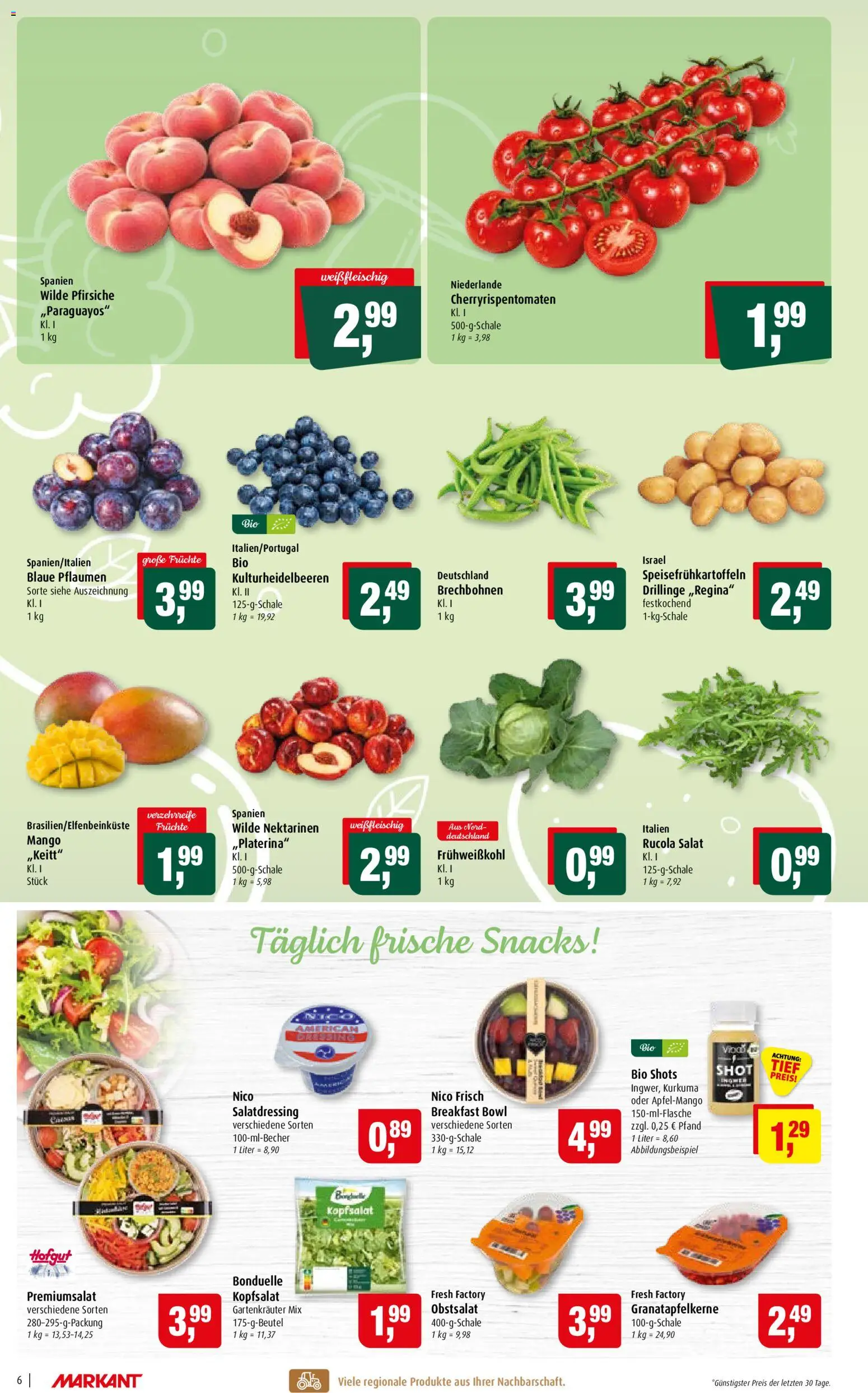 Markant Prospekt – gültig ab 13.07.2026 | Seite: 6 | Produkte: Rucola, Dressing, Mango, Salat
