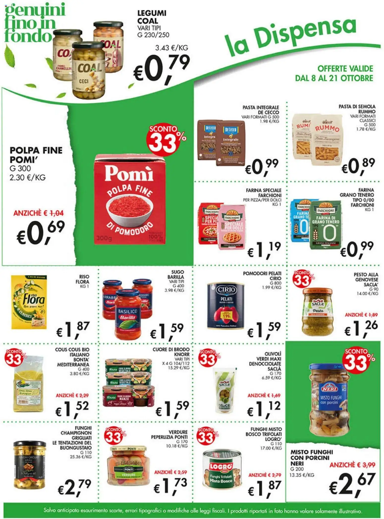 Volantino Coal del 08/10/2026 | Pagina: 11 | Prodotti: De Cecco, Pasta di semola, Cous cous, Dolci