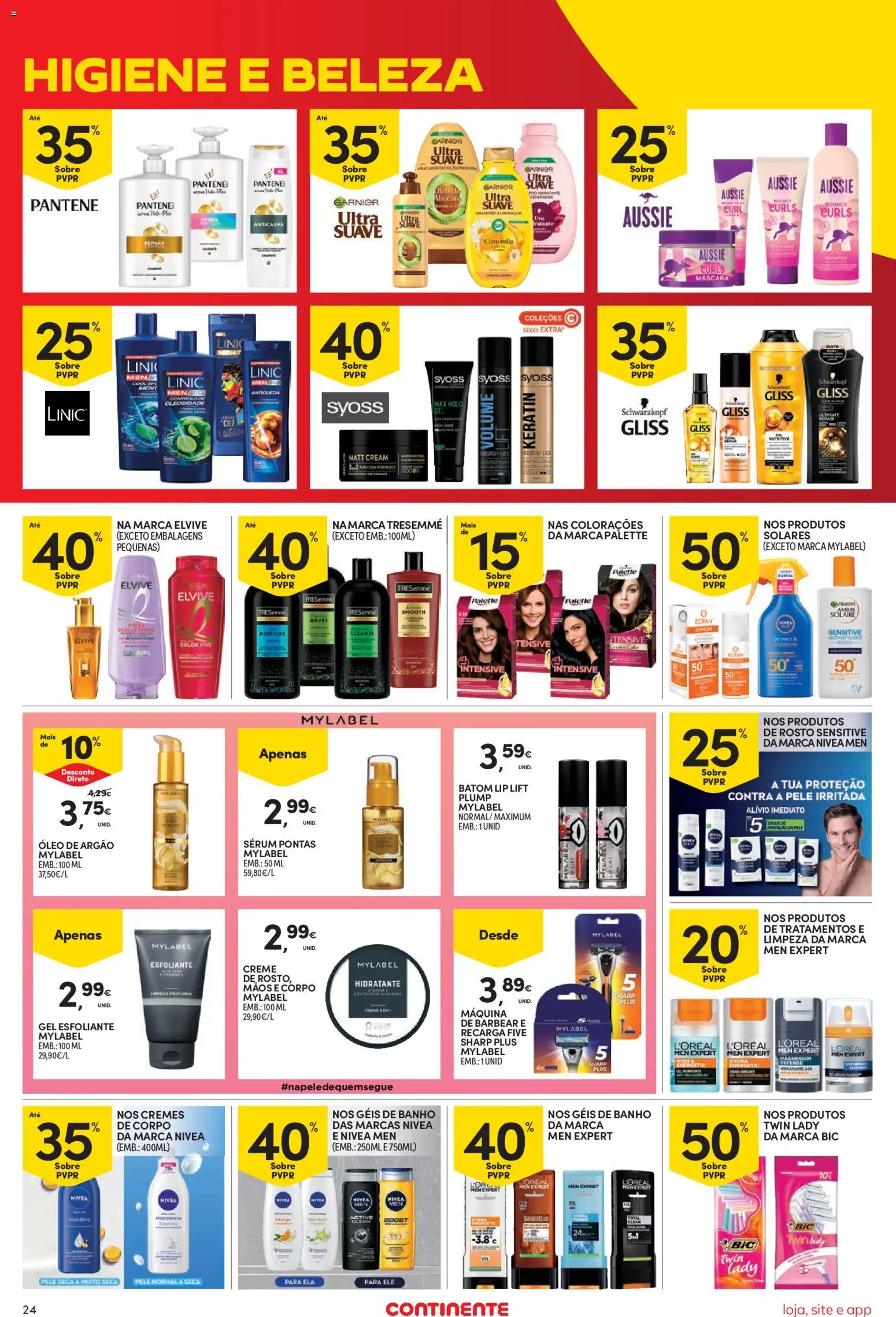Continente Semanal Continente Bom Dia │ válido de 07/07/2026 | Página: 26 | Produtos: Máquina de barbear, Batom, Óleo, Creme