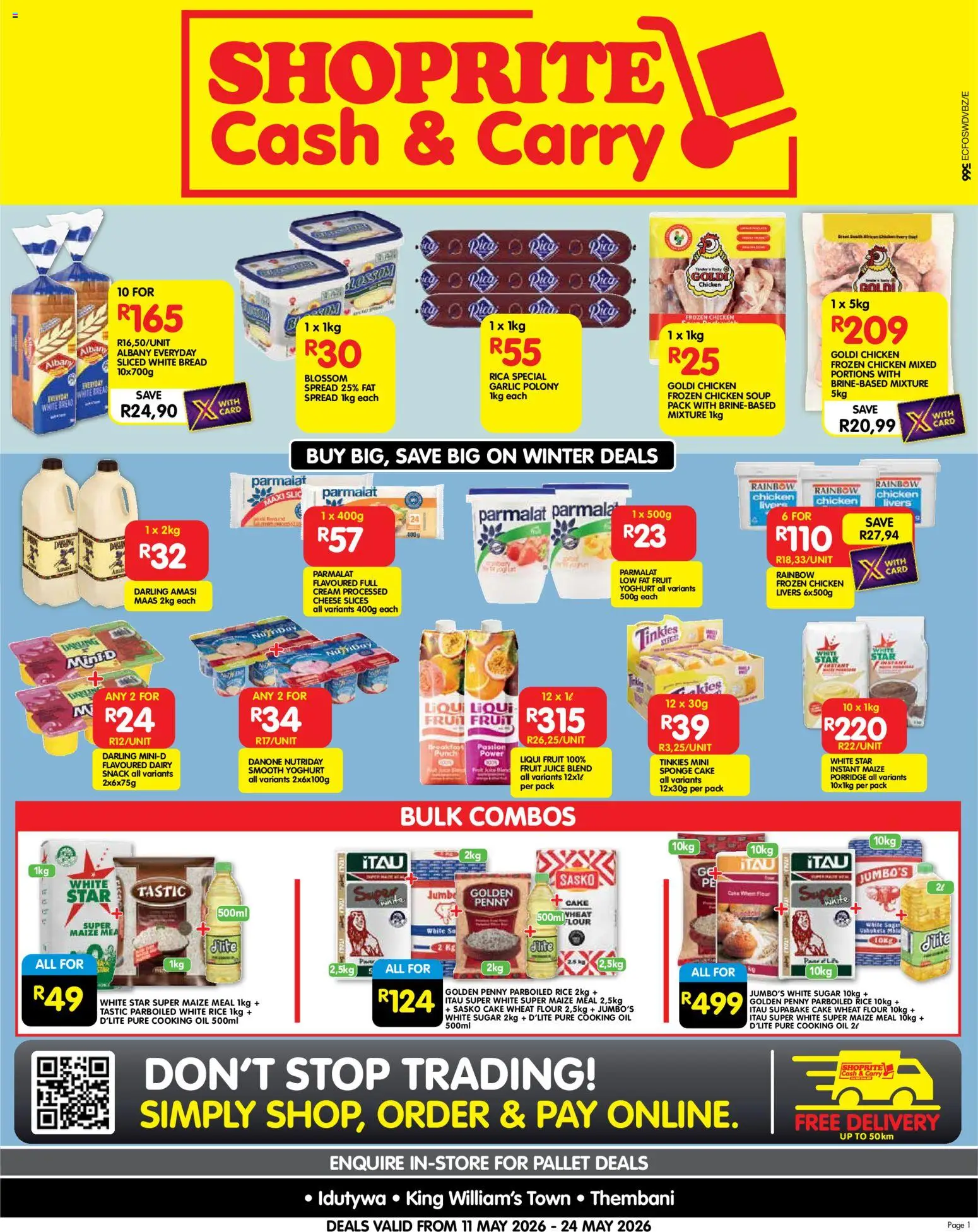 New Shoprite catalogue – valid from 11.05.2026 | Page: 1 | Products: Cake, Oil, Fruit, Garlic