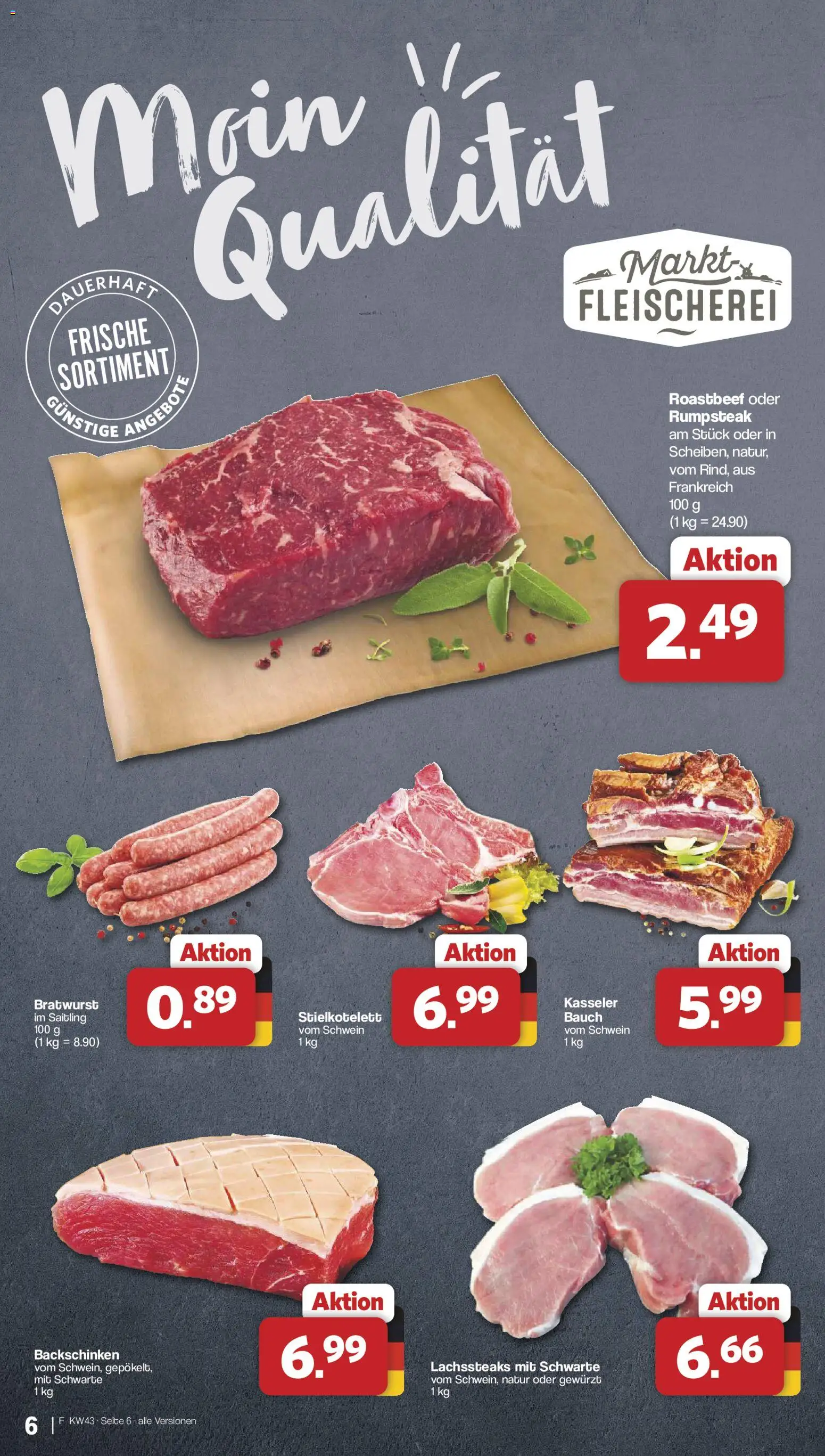 Famila Nordwest Prospekt – gültig ab 19.10.2026 | Seite: 6 | Produkte: Rumpsteak, Bratwurst, Roastbeef