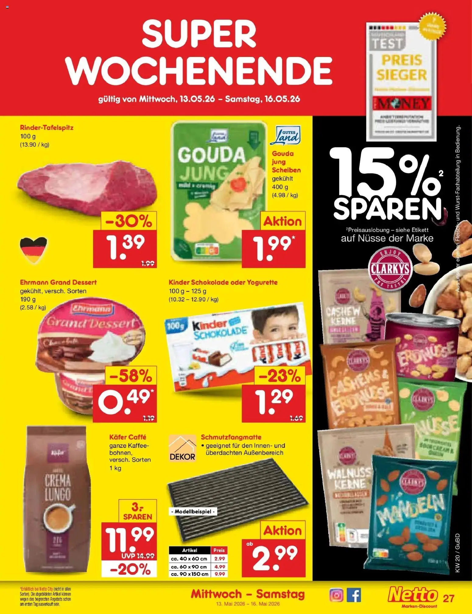 Netto Marken-Discount Prospekt Augustusburg	 – gültig ab 10.05.2026 | Seite: 36 | Produkte: Kinder schokolade, Erdnüsse, Yogurette, Schokolade