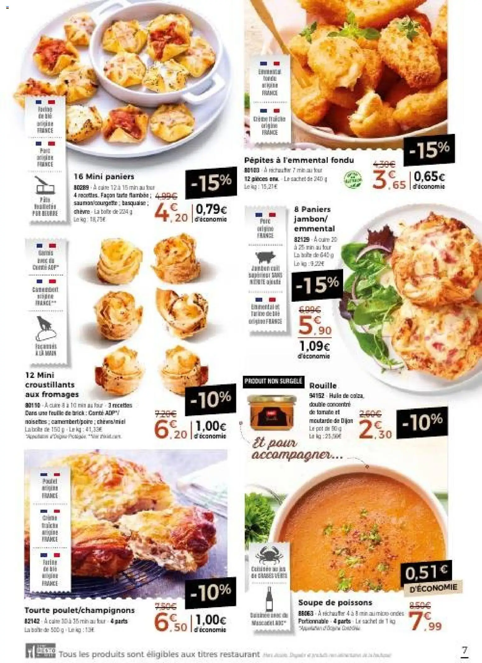 {H1} | Page: 7 | Produits: Soupe de poissons, Emmental, Huile de colza, Huile