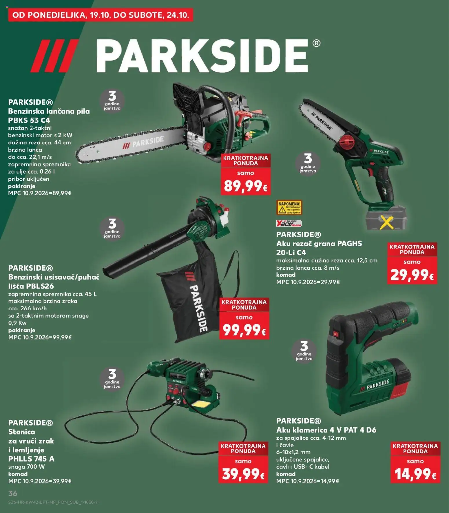 Kaufland katalog | vrijedi od 14.10.2026 | Stranica: 36 | Proizvodi: Klamerica, Ulje, USB, Parkside